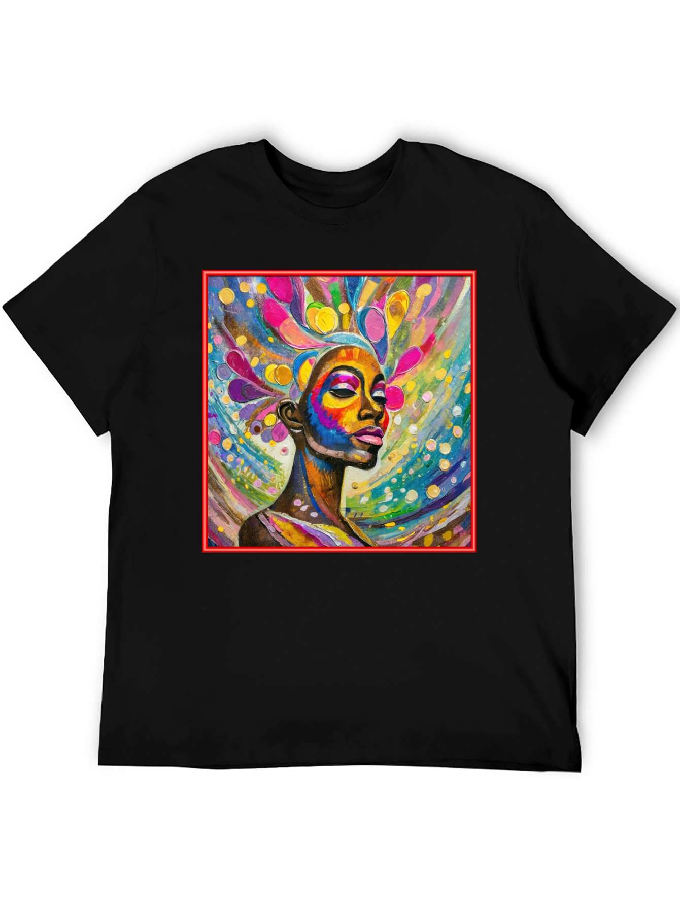Vibrant Woman Art Black T-Shirt