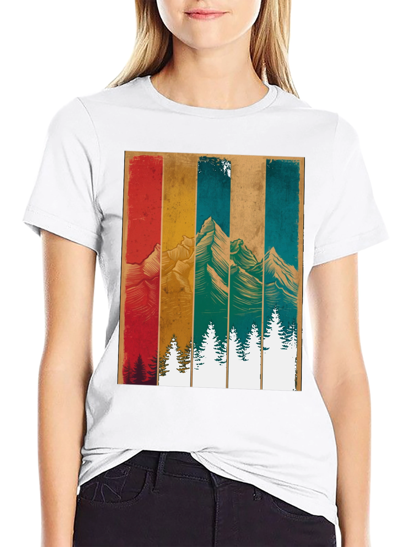 Retro Mountainscape Graphic Tee