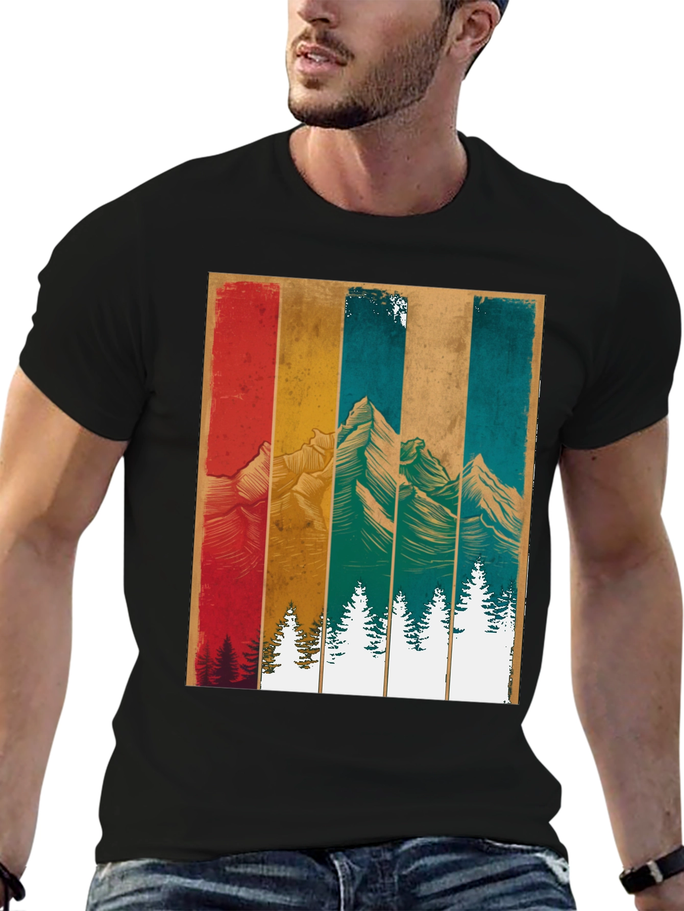 Retro Mountainscape Graphic Tee
