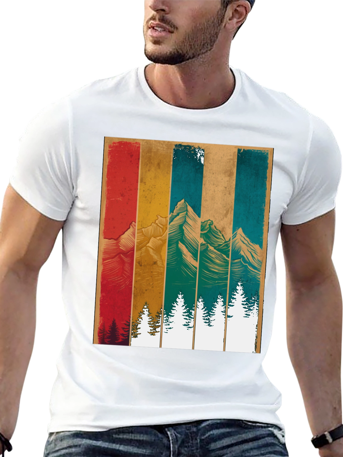 Retro Mountainscape Graphic Tee