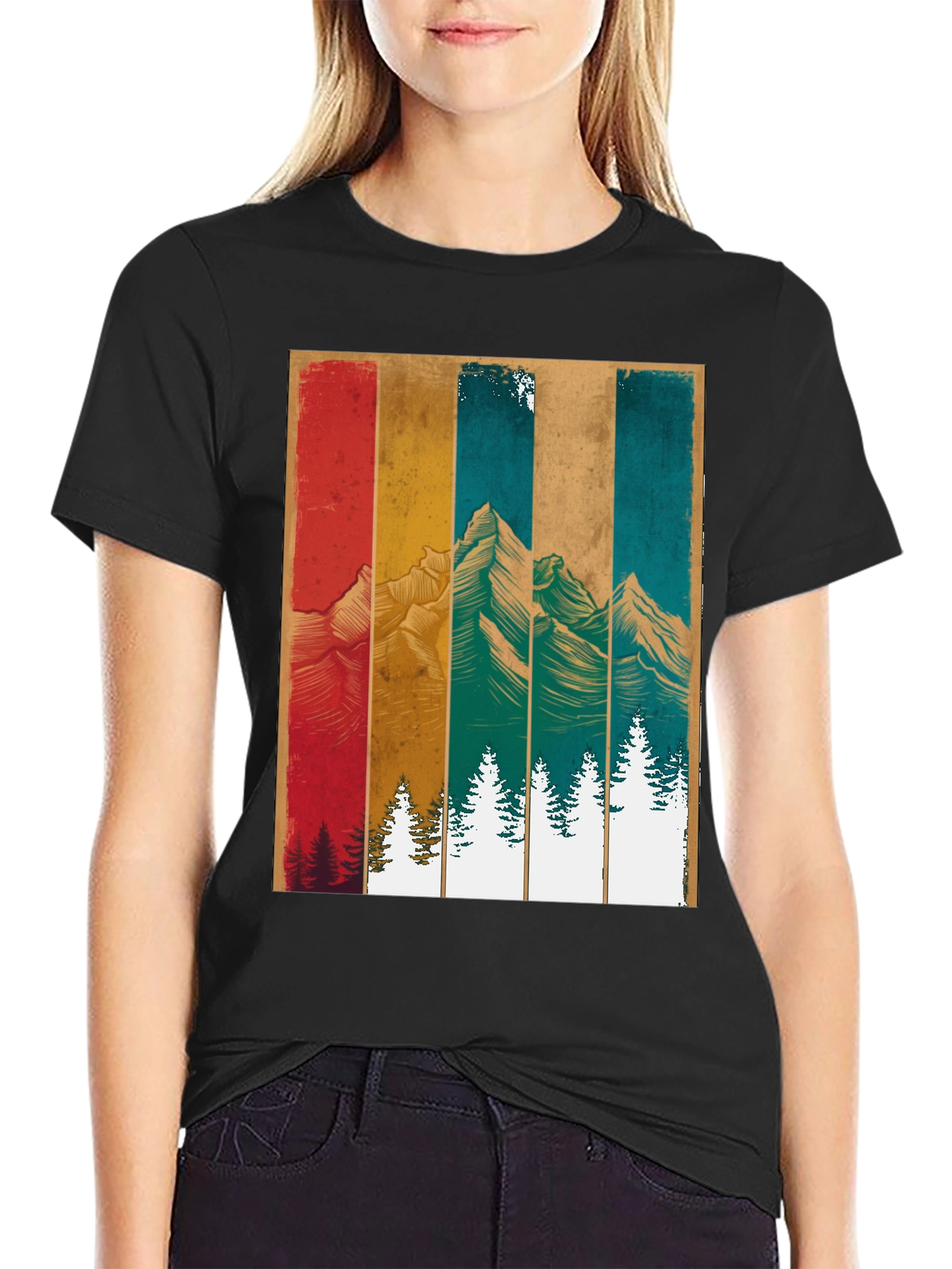 Retro Mountainscape Graphic Tee