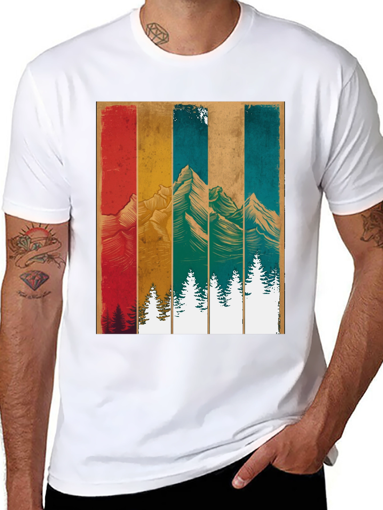 Retro Mountainscape Graphic Tee