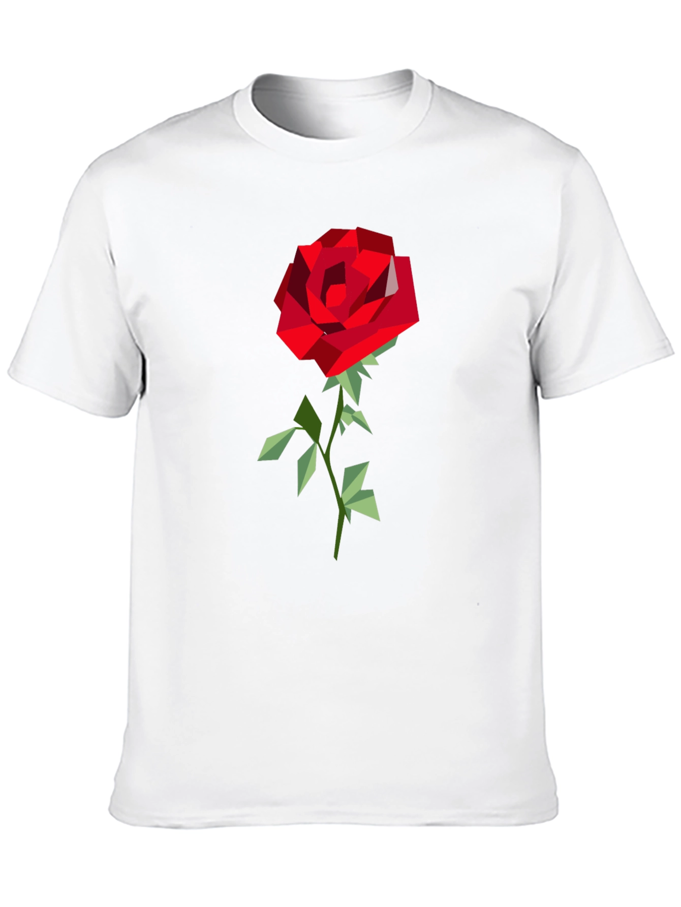 Geometric Rose Graphic Tee - Modern Art Shirt