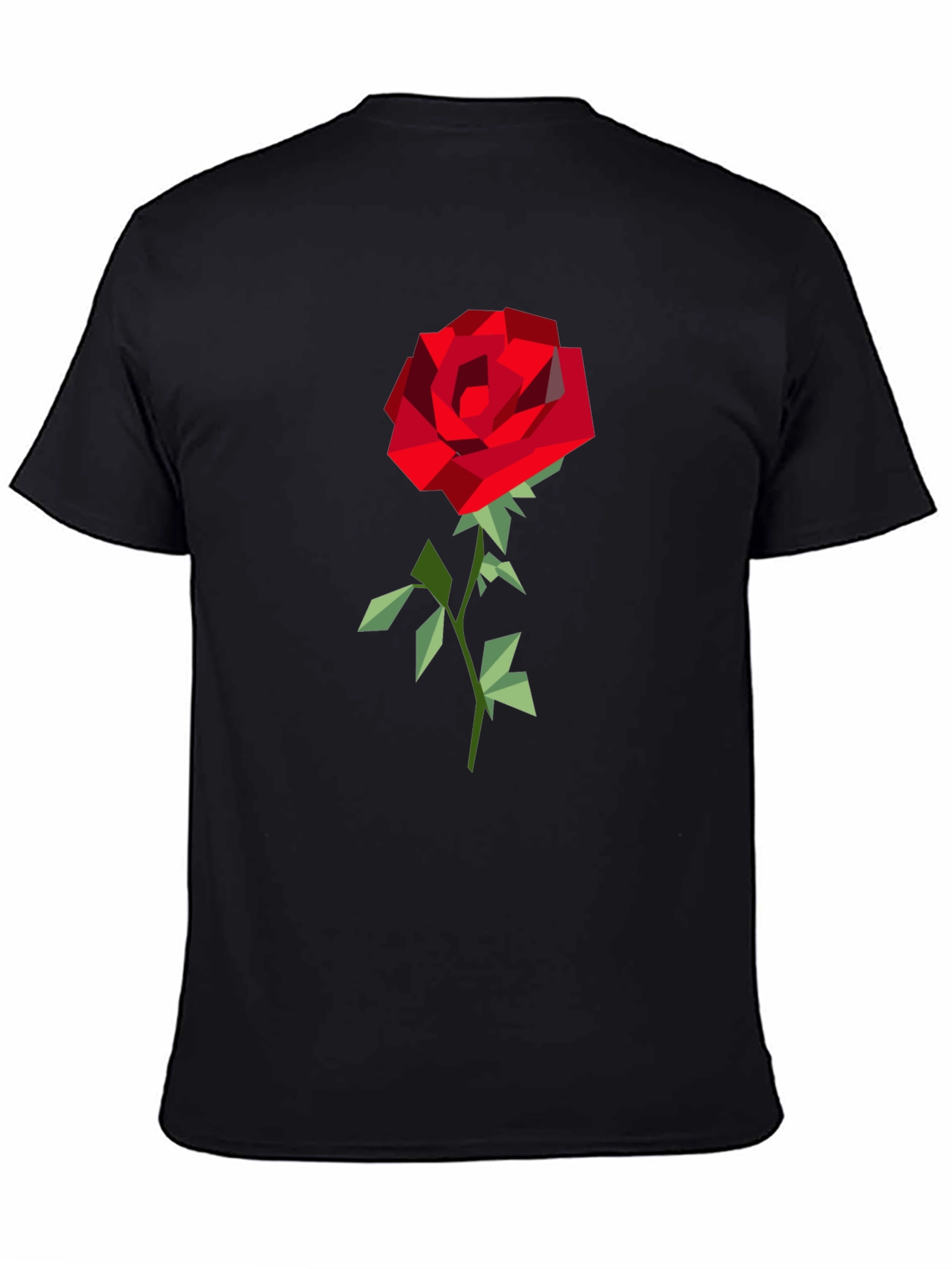 Geometric Rose Graphic Tee - Modern Art Shirt