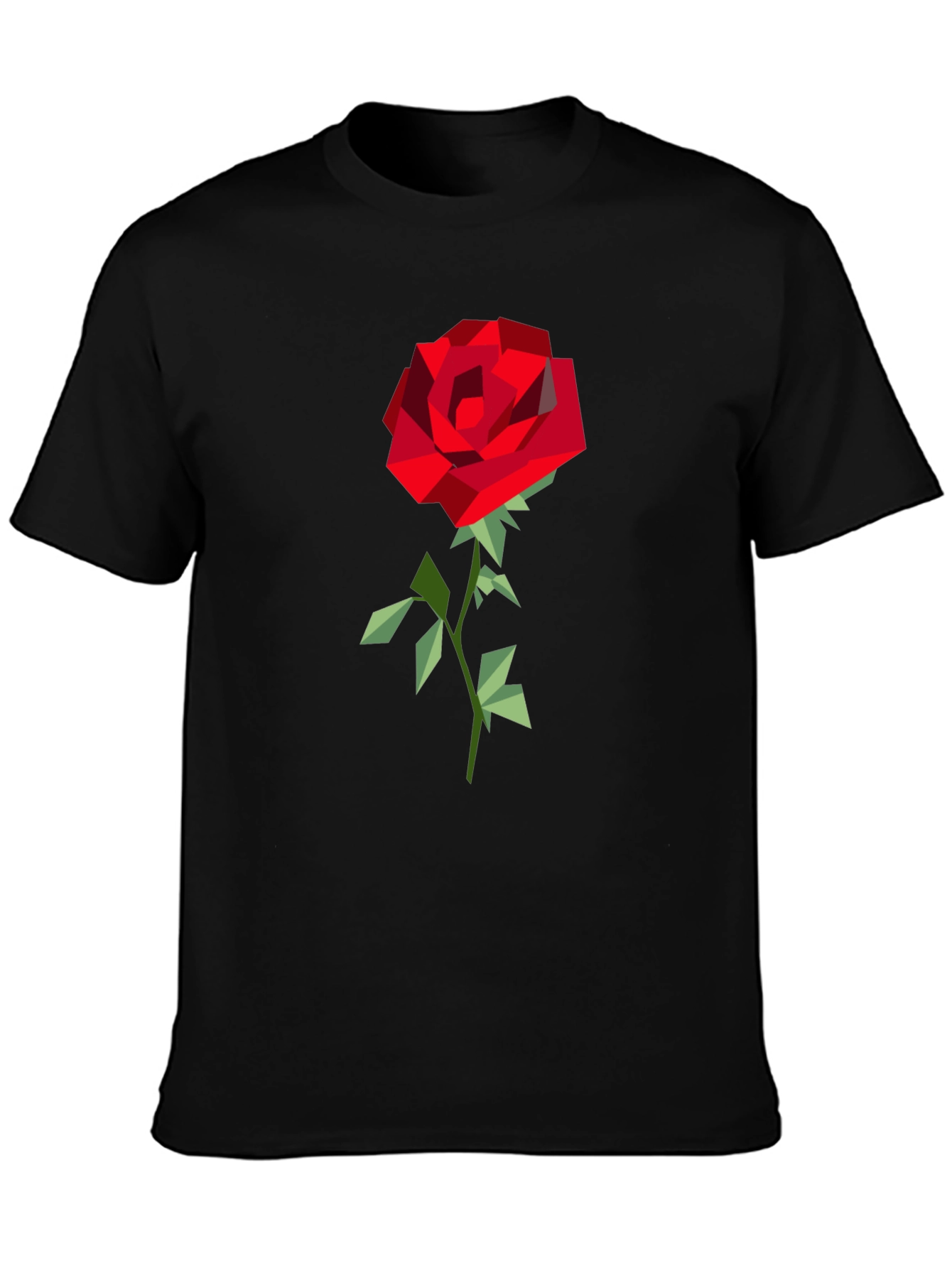 Geometric Rose Graphic Tee - Modern Art Shirt