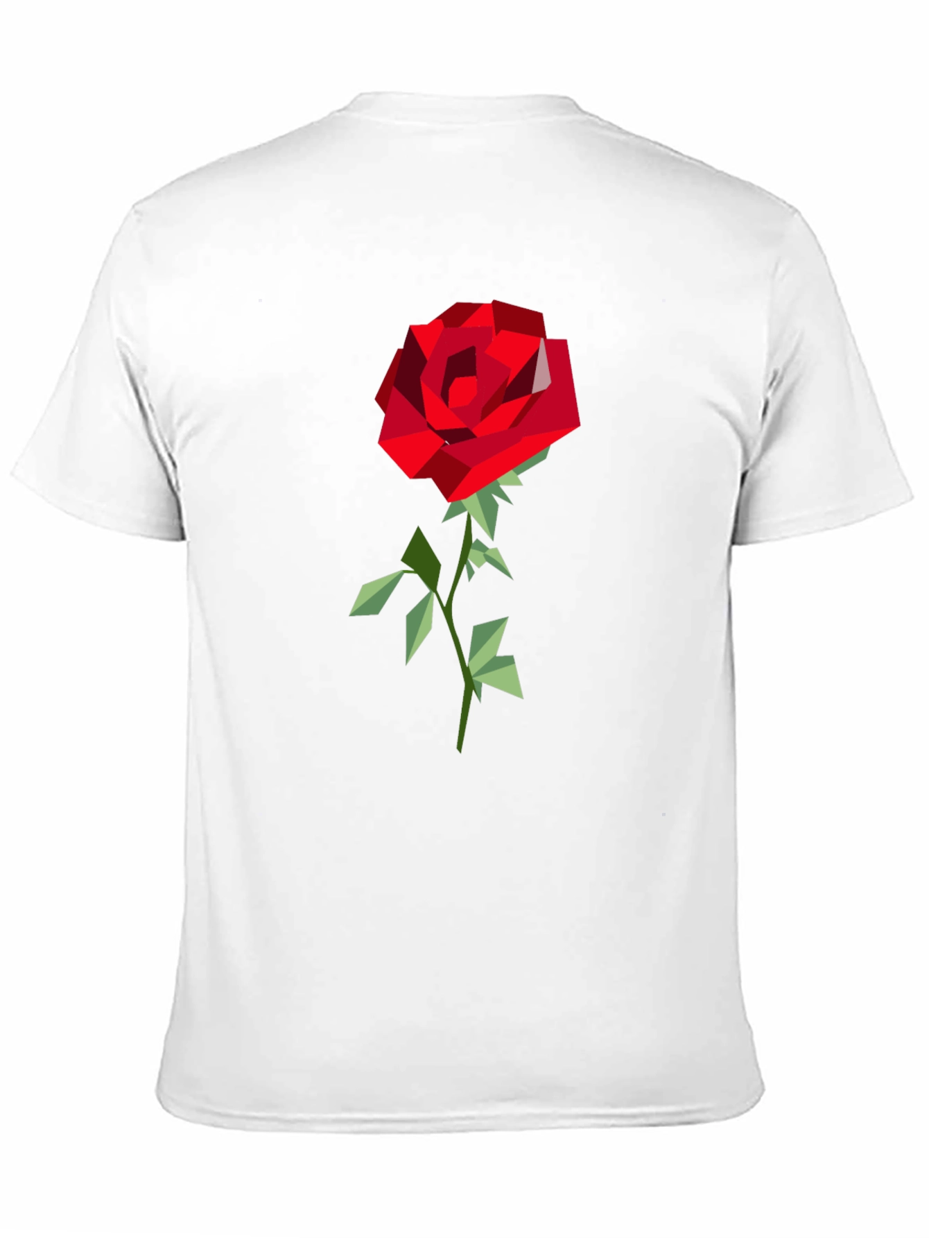Geometric Rose Graphic Tee - Modern Art Shirt