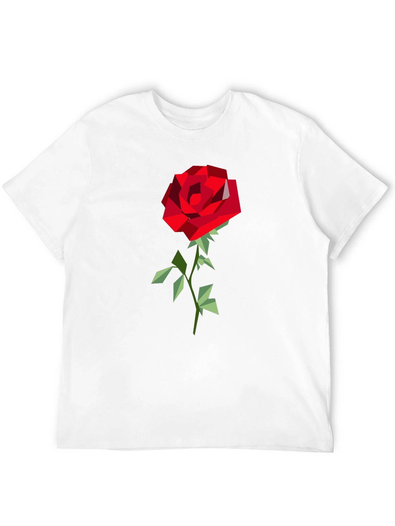 Geometric Rose Graphic Tee - Modern Art Shirt