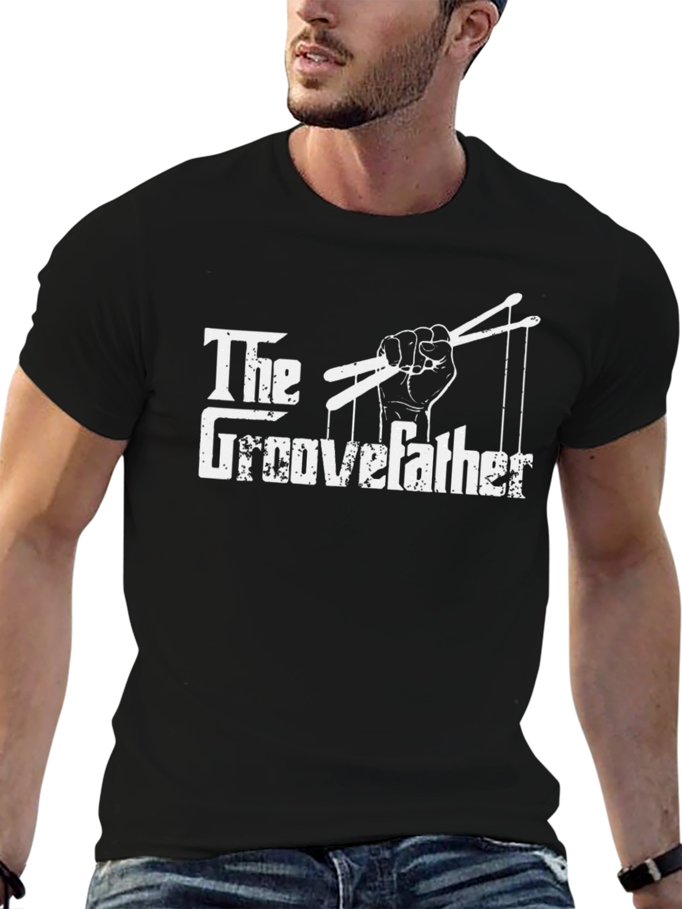 The Groovefather Drummer T-Shirt Black