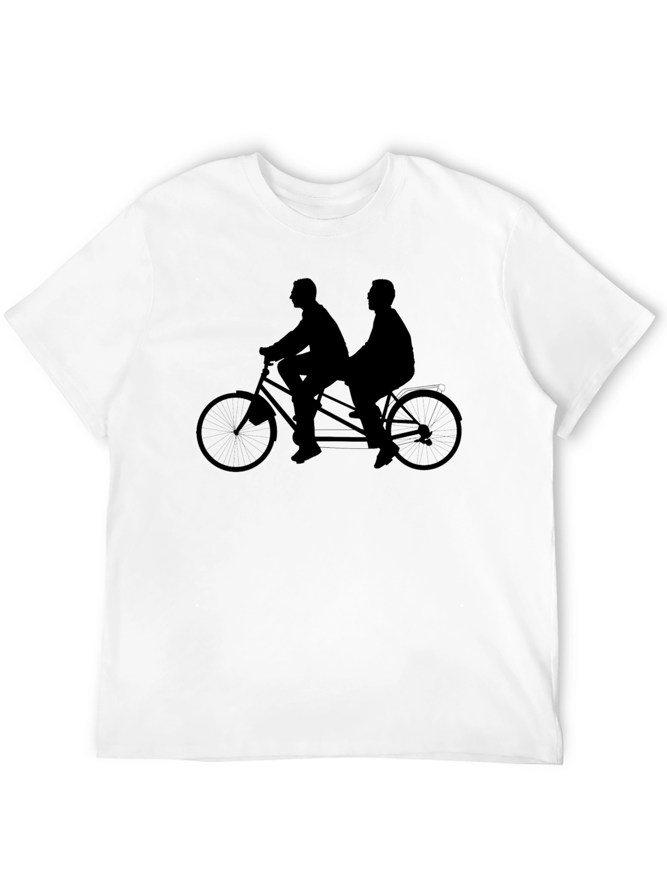 Tandem Bicycle Graphic Tee - Black Cotton Blend