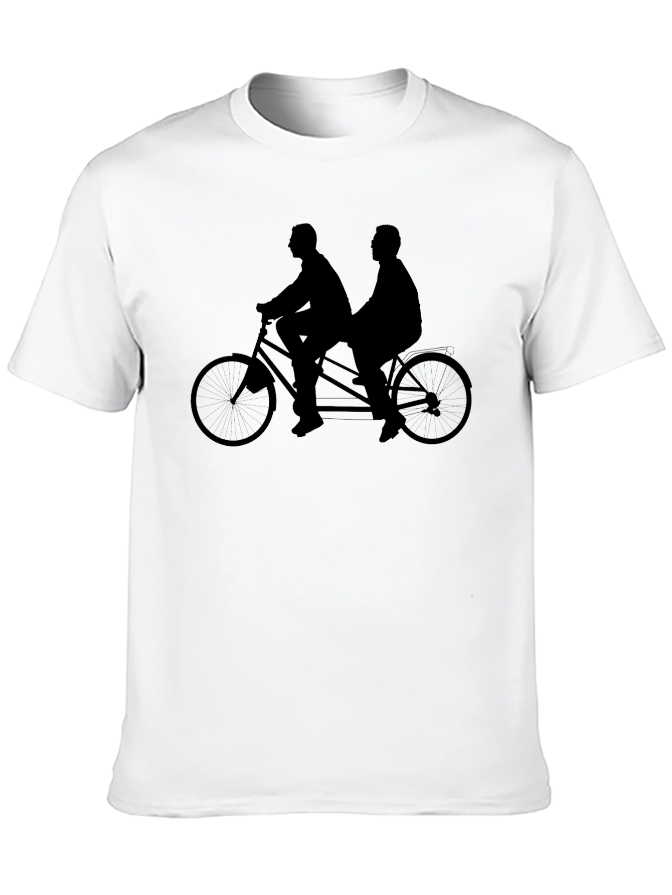 Tandem Bicycle Graphic Tee - Black Cotton Blend