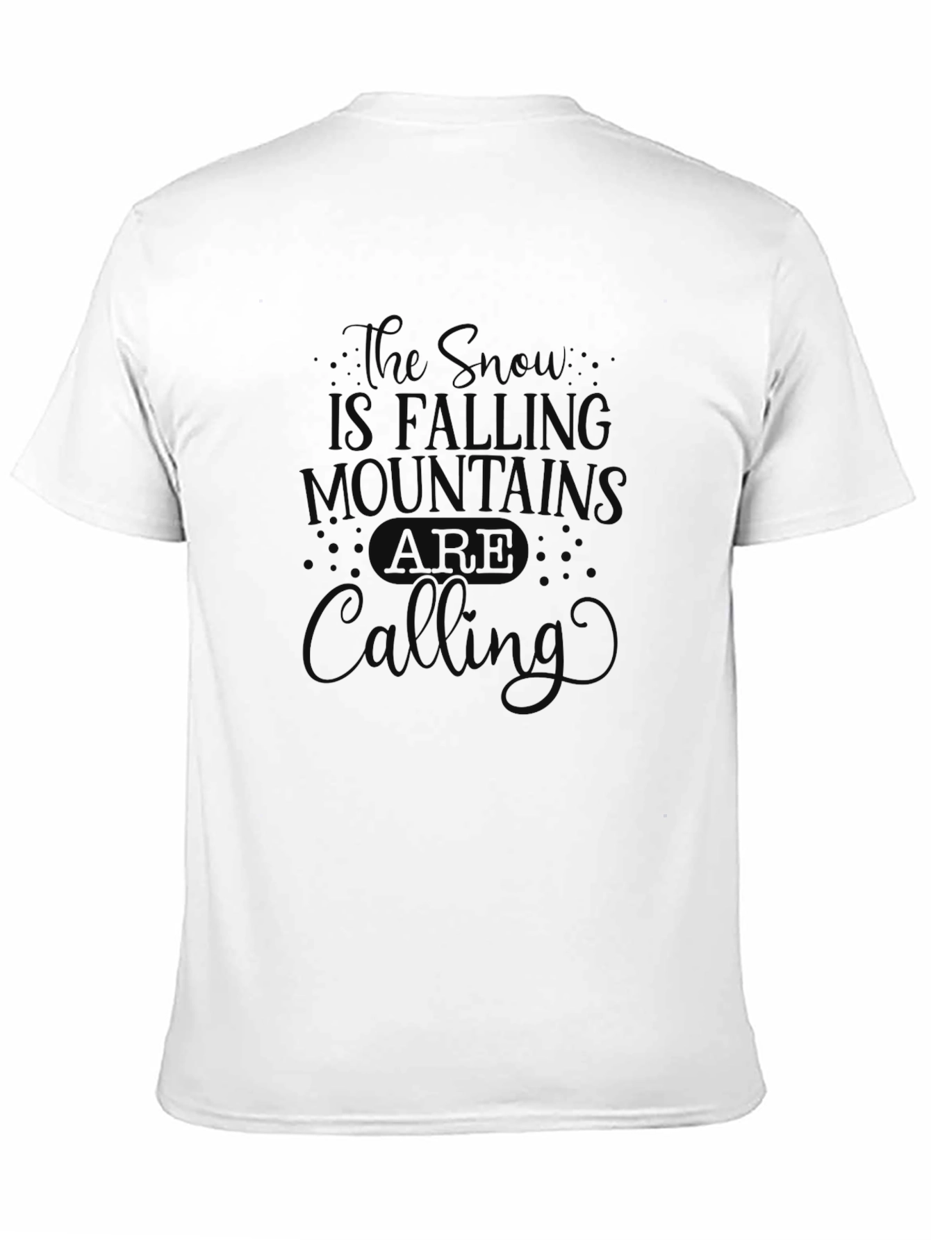 Snow Mountains Calling Black Graphic T-Shirt