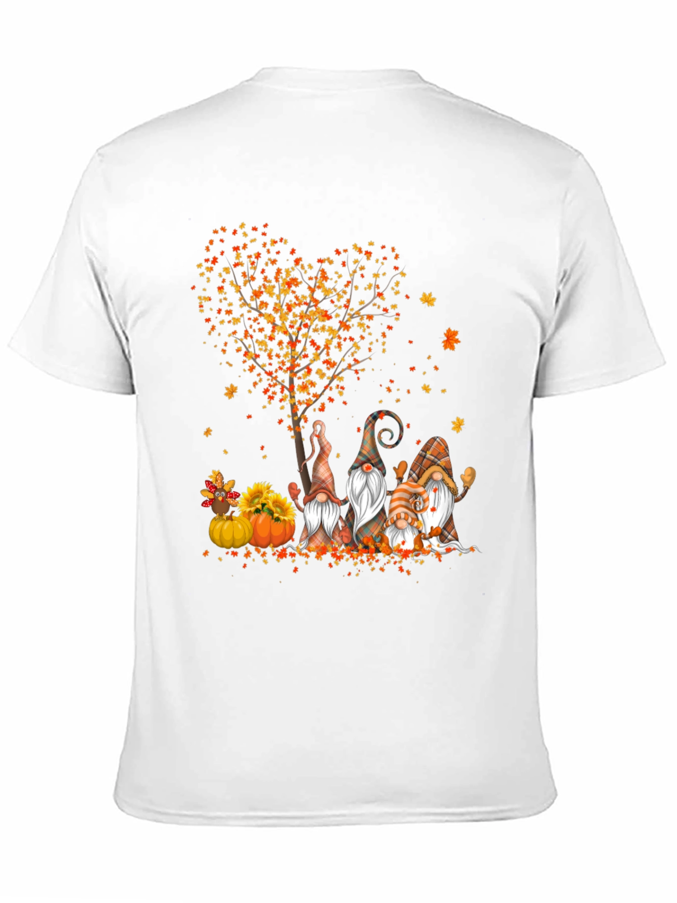 Fall Gnomes & Heart Tree Black T-Shirt