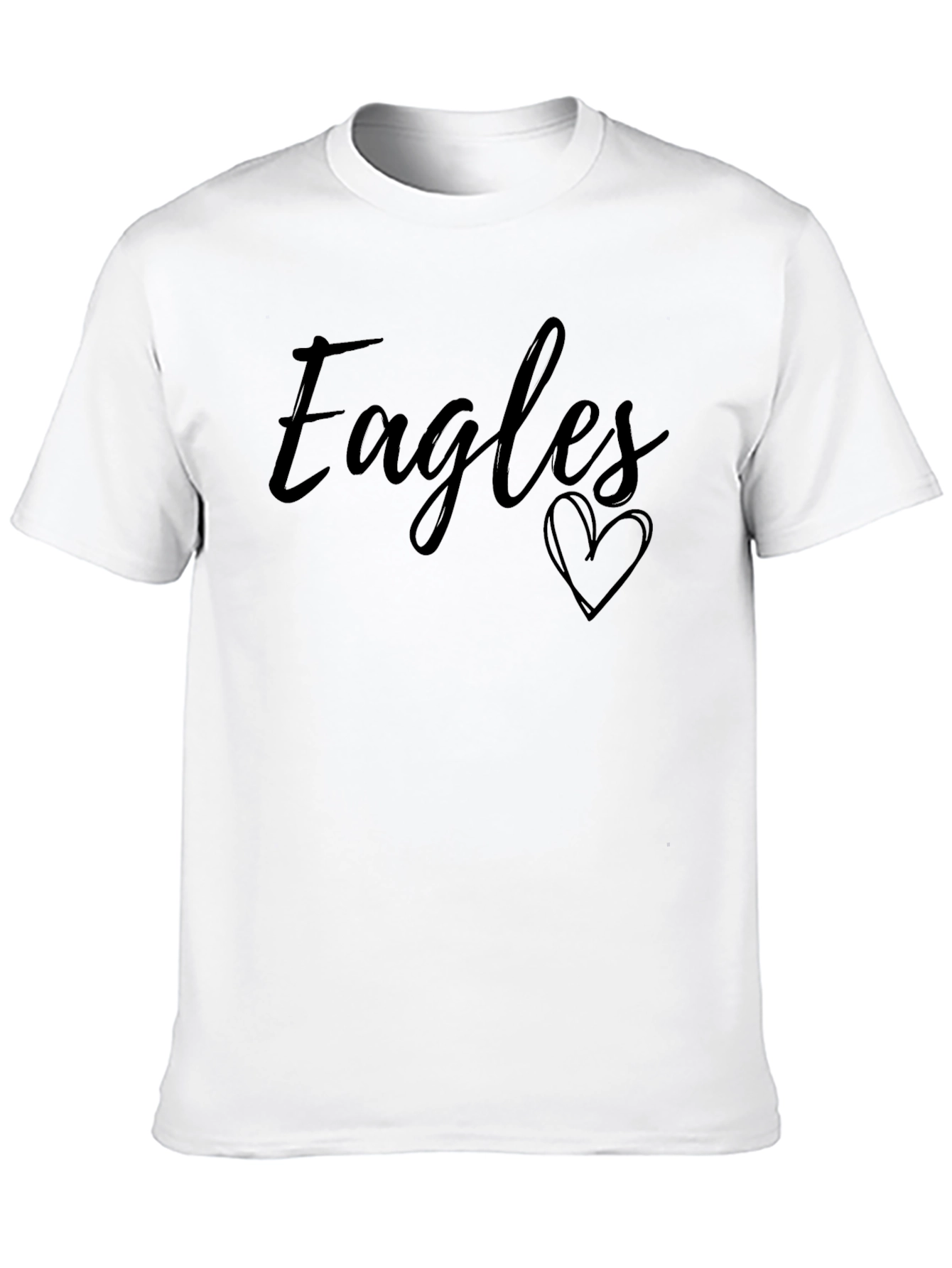 Eagles Heart Graphic Black T-Shirt