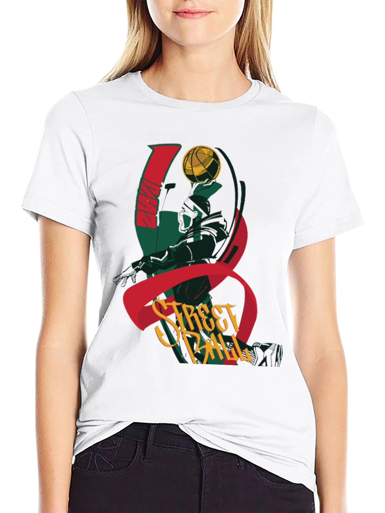 Streetball Graphic Tee - Black Cotton T-Shirt