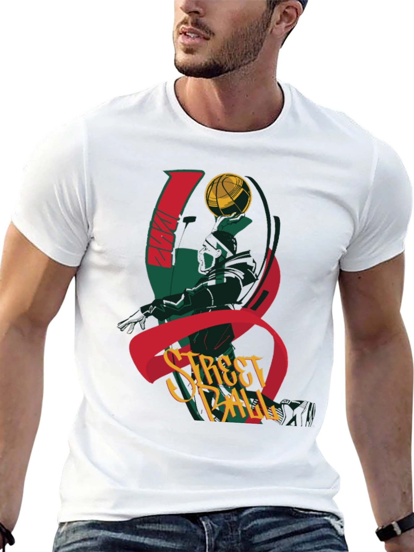 Streetball Graphic Tee - Black Cotton T-Shirt