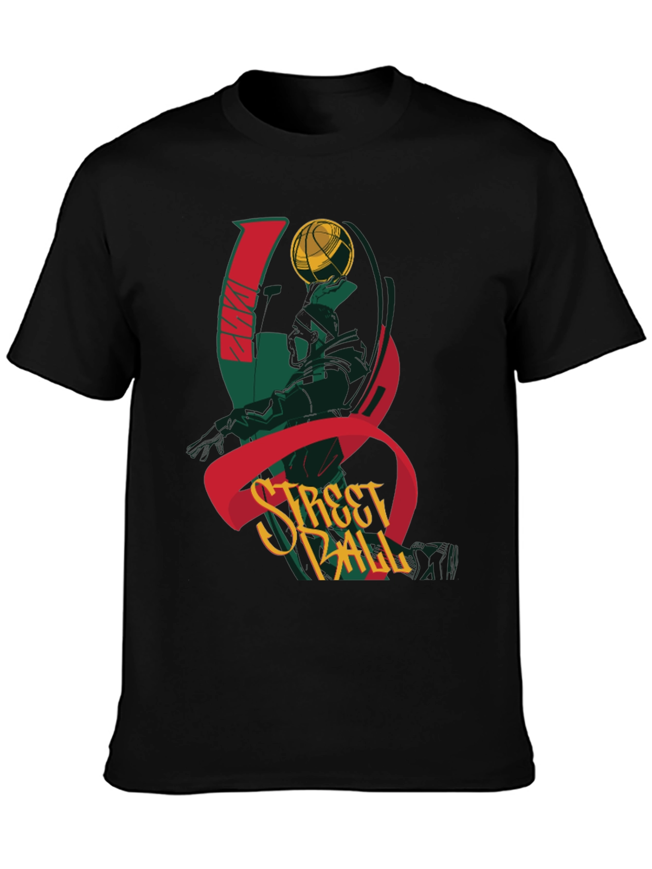 Streetball Graphic Tee - Black Cotton T-Shirt