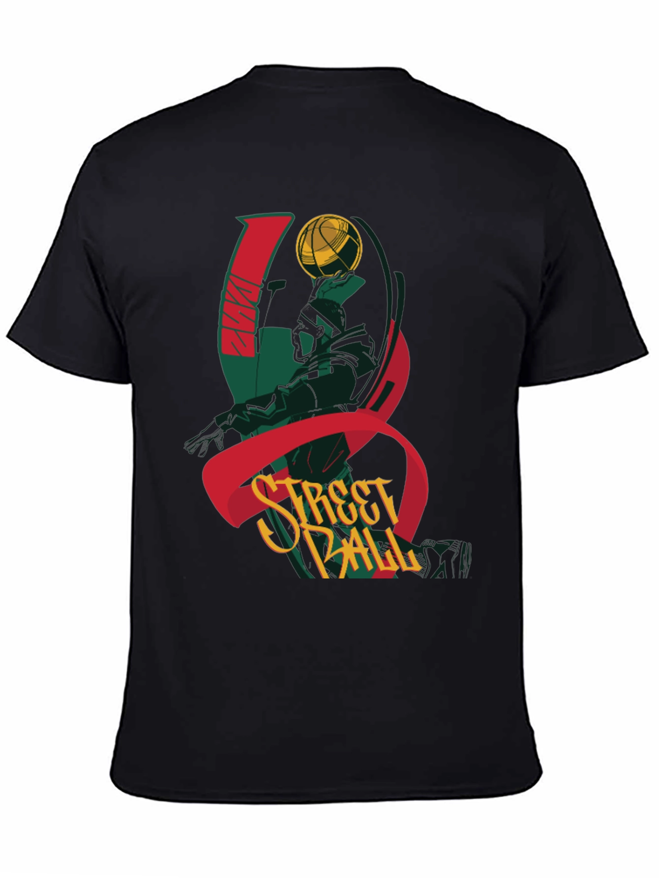 Streetball Graphic Tee - Black Cotton T-Shirt