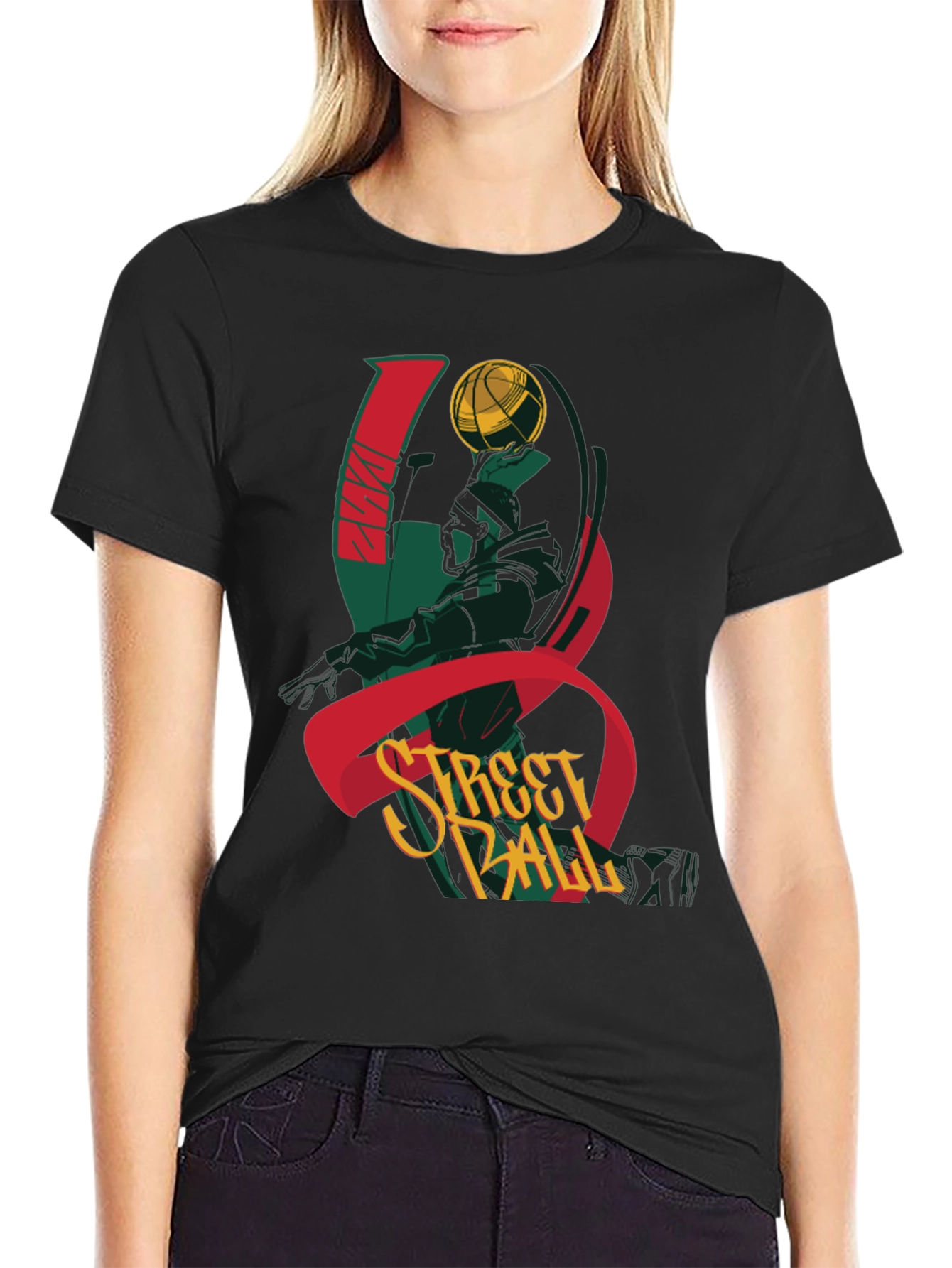 Streetball Graphic Tee - Black Cotton T-Shirt
