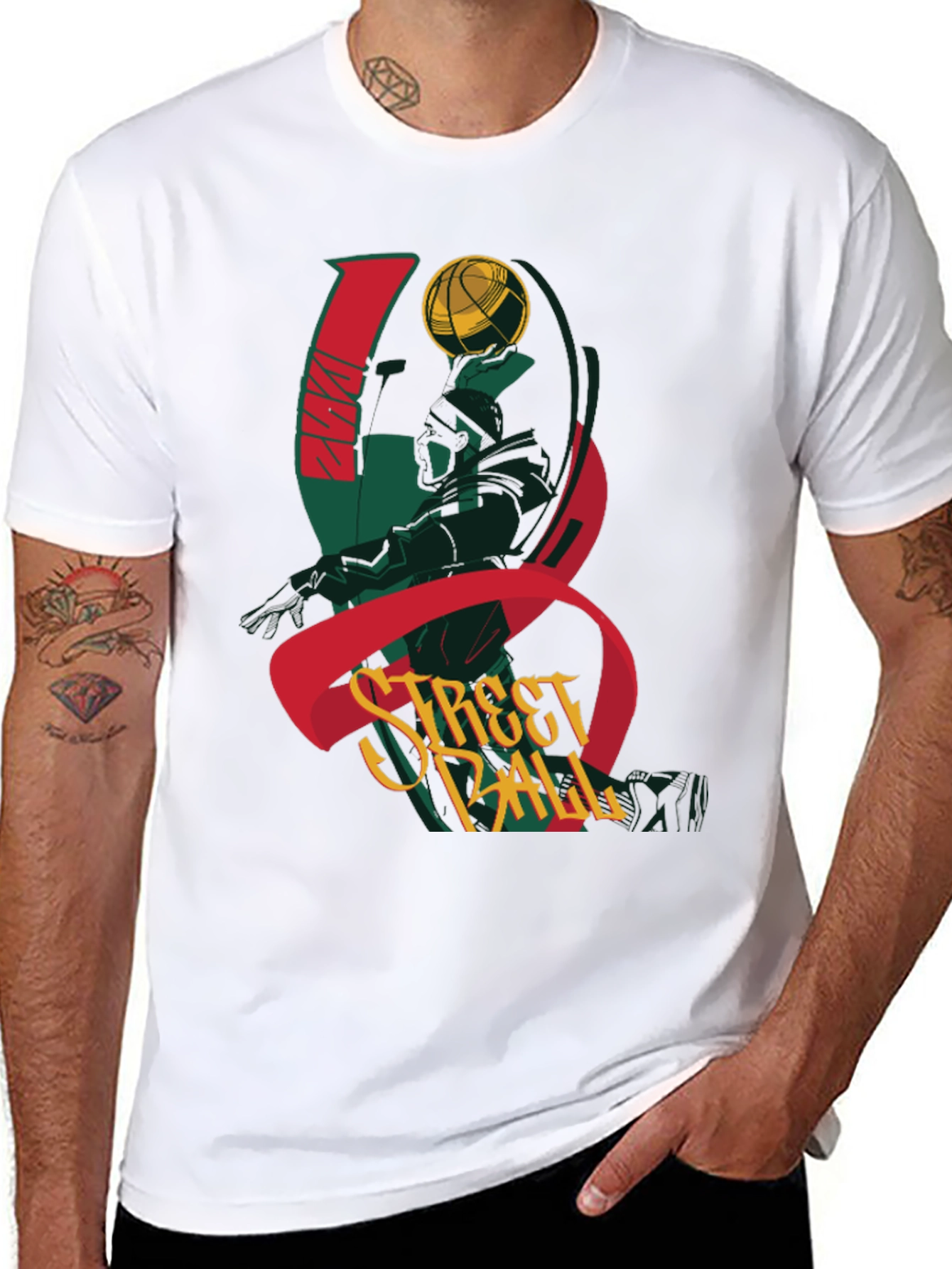 Streetball Graphic Tee - Black Cotton T-Shirt