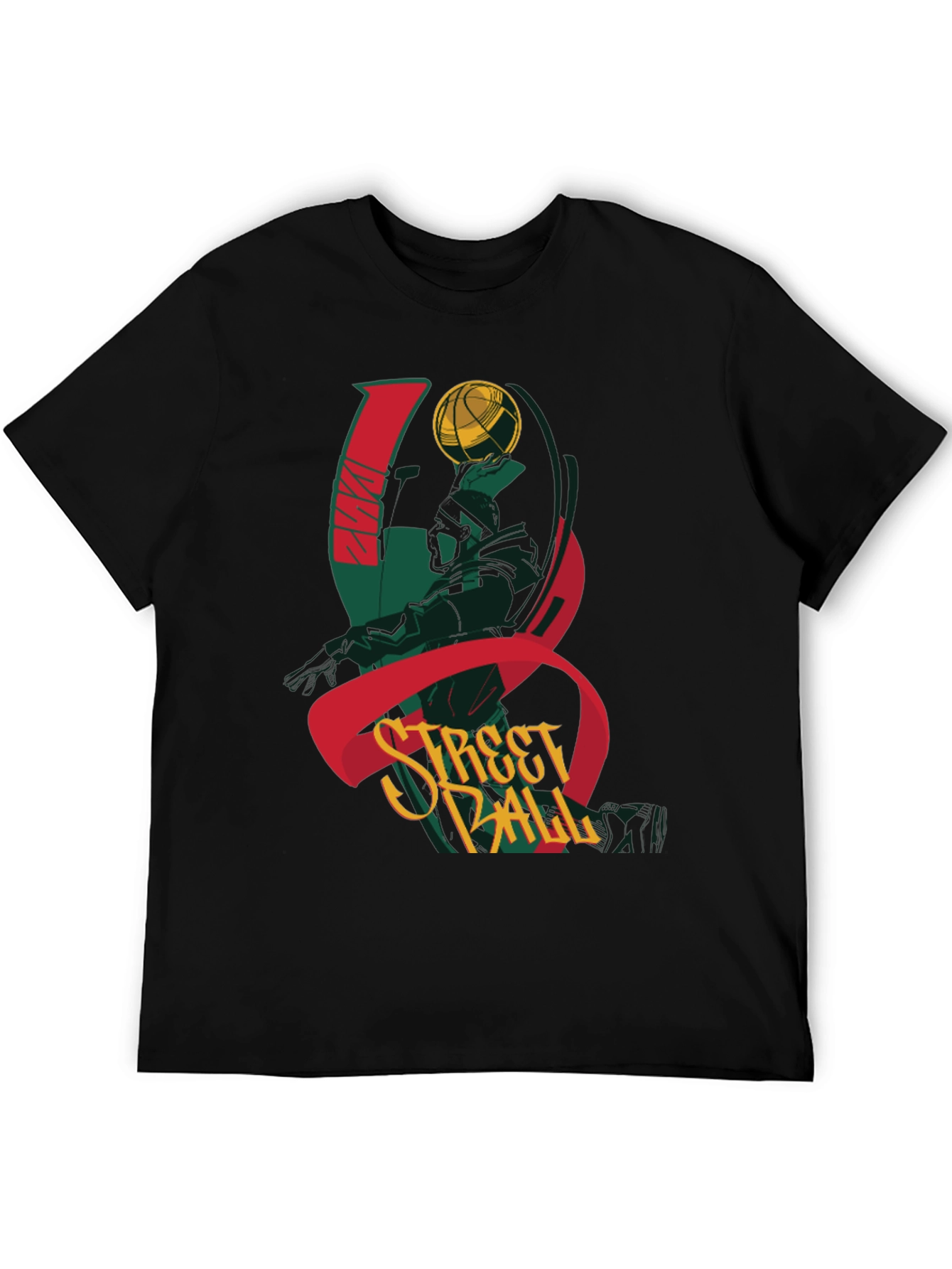 Streetball Graphic Tee - Black Cotton T-Shirt