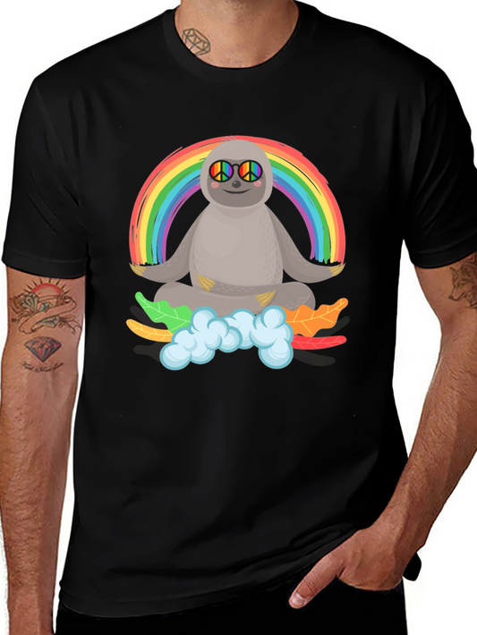 Sloth Rainbow Peace T-Shirt