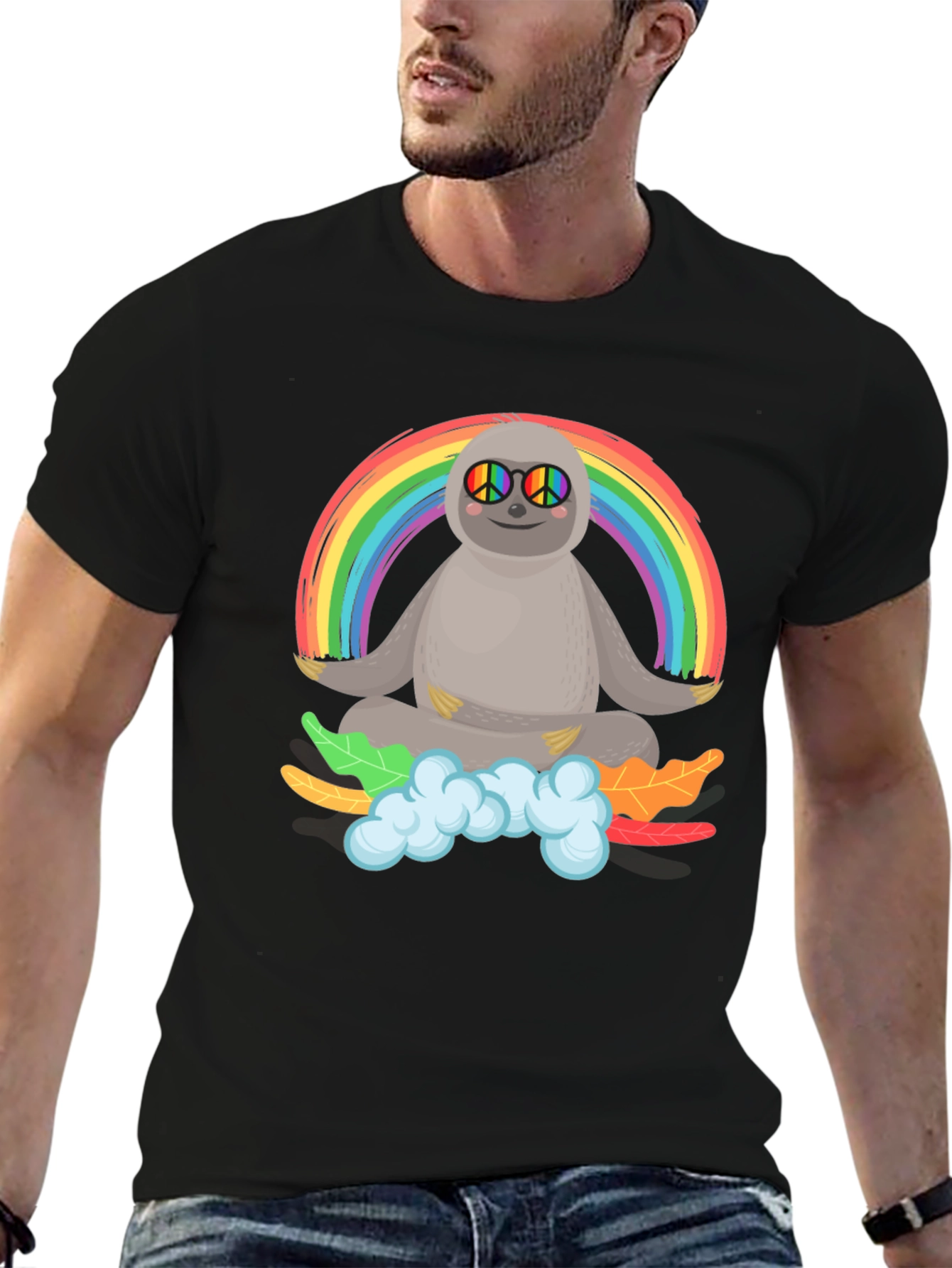 Sloth Rainbow Peace T-Shirt