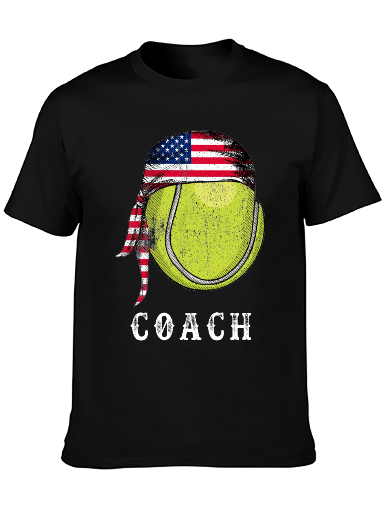 Tennis Coach T-Shirt - American Flag Bandana