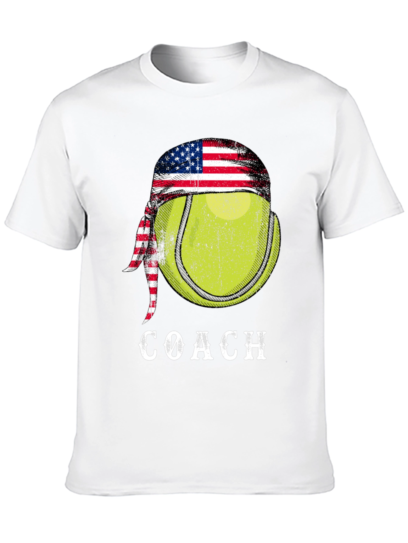 Tennis Coach T-Shirt - American Flag Bandana