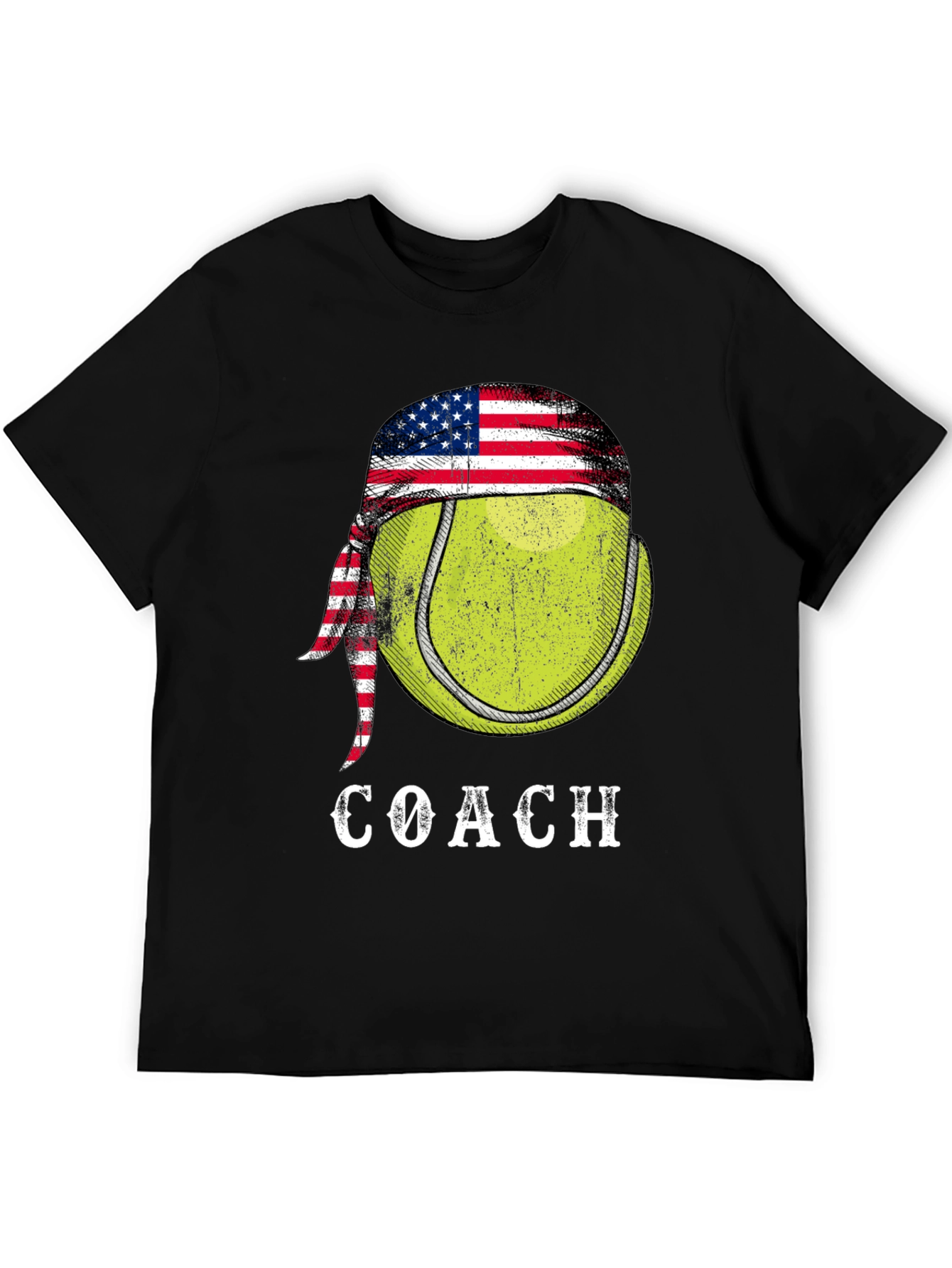 Tennis Coach T-Shirt - American Flag Bandana