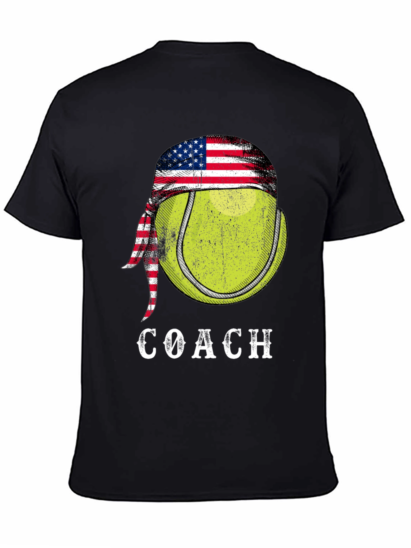 Tennis Coach T-Shirt - American Flag Bandana