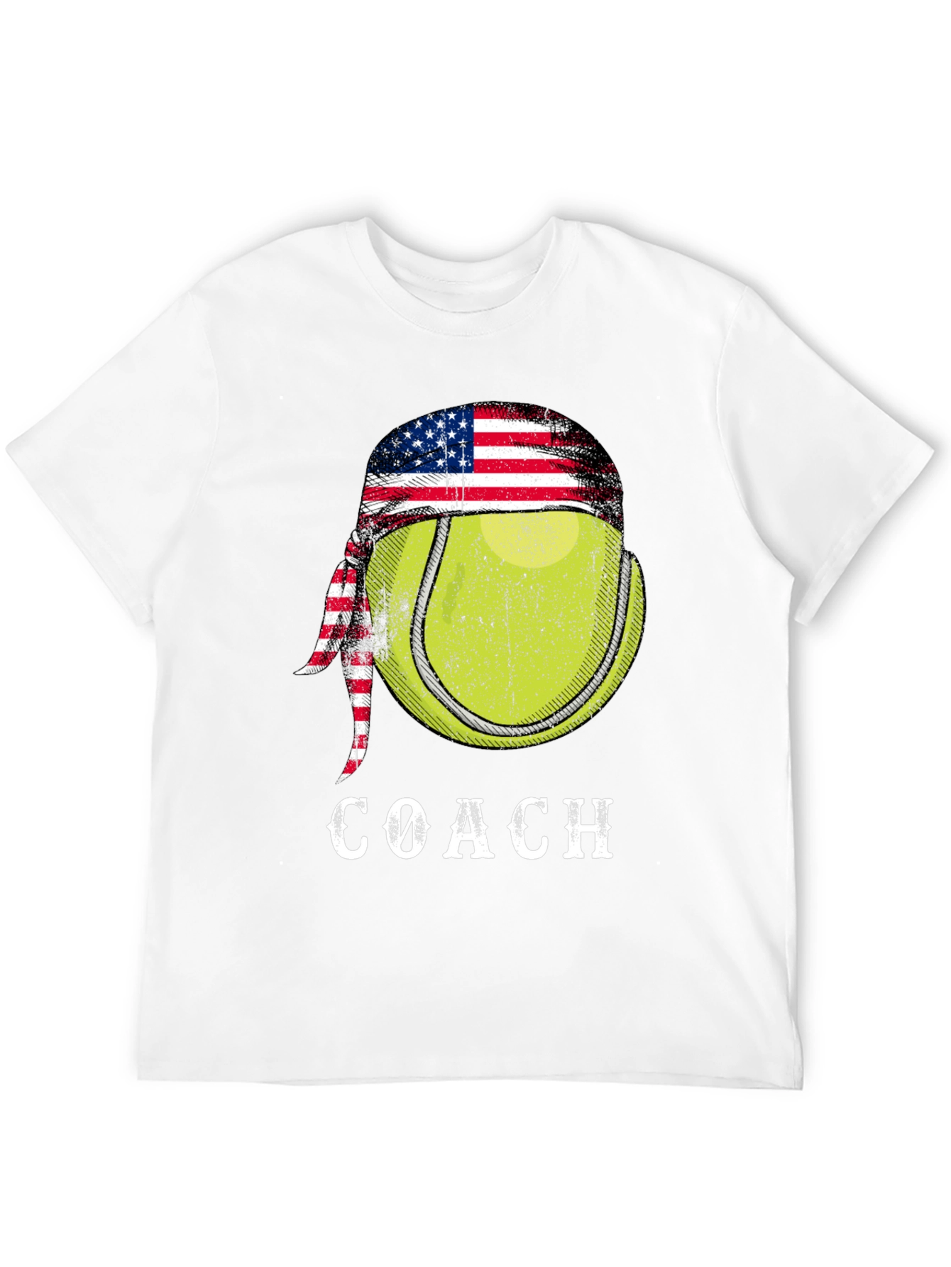Tennis Coach T-Shirt - American Flag Bandana