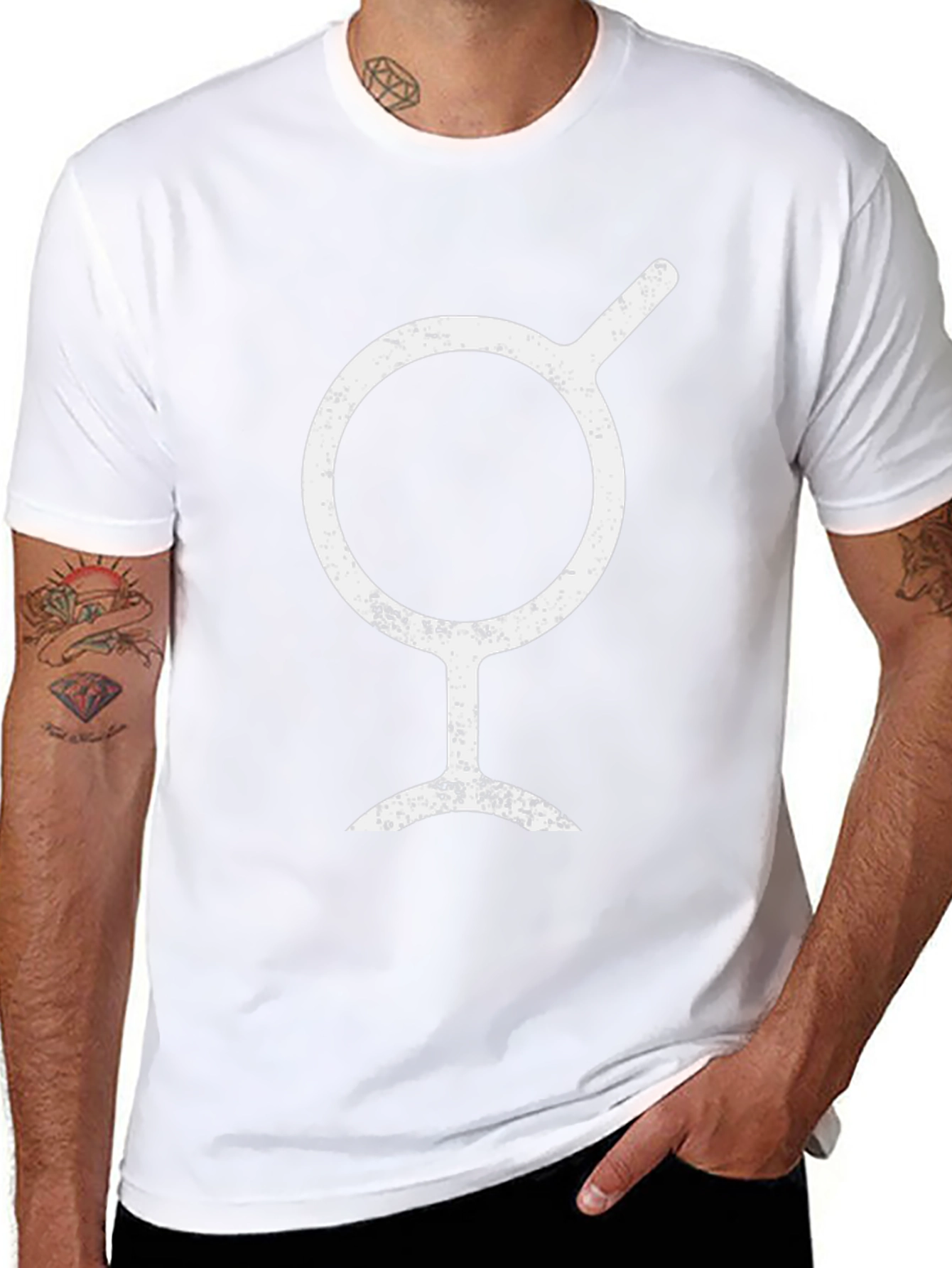 Unique Symbol Graphic Black T-Shirt