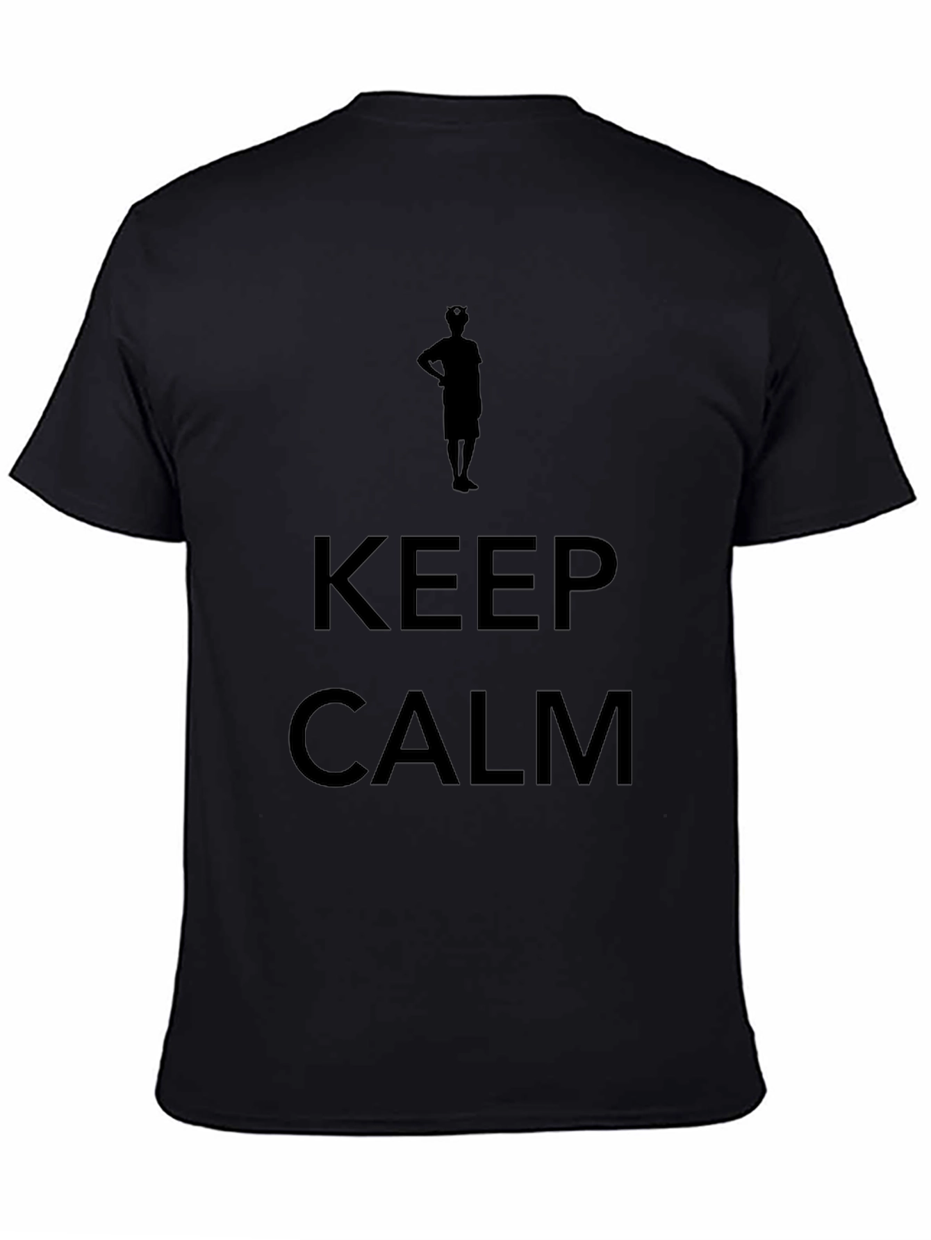 Mens Keep Calm Graphic Print Black T-Shirt