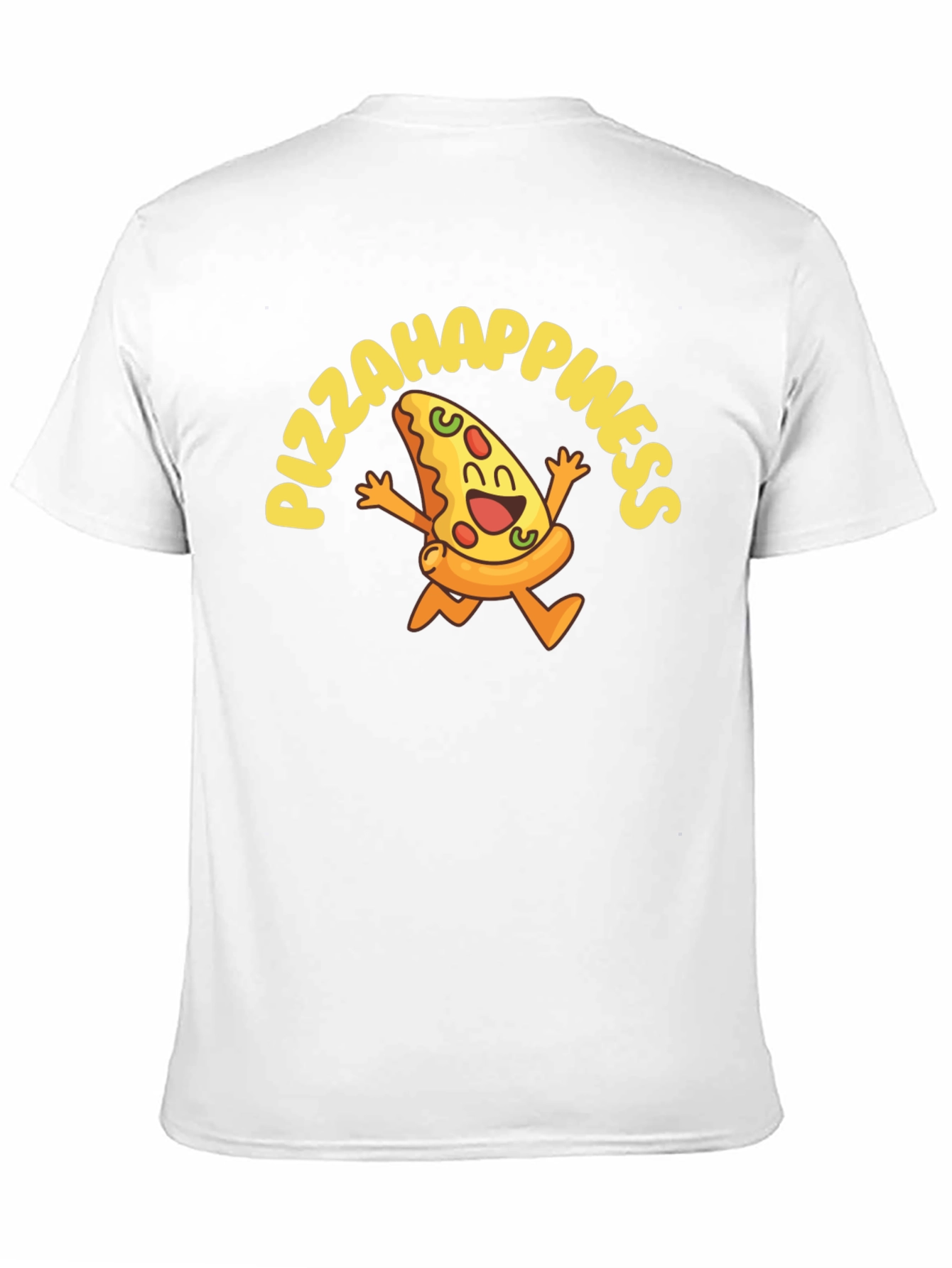 Pizza Happiness Graphic Black T-Shirt
