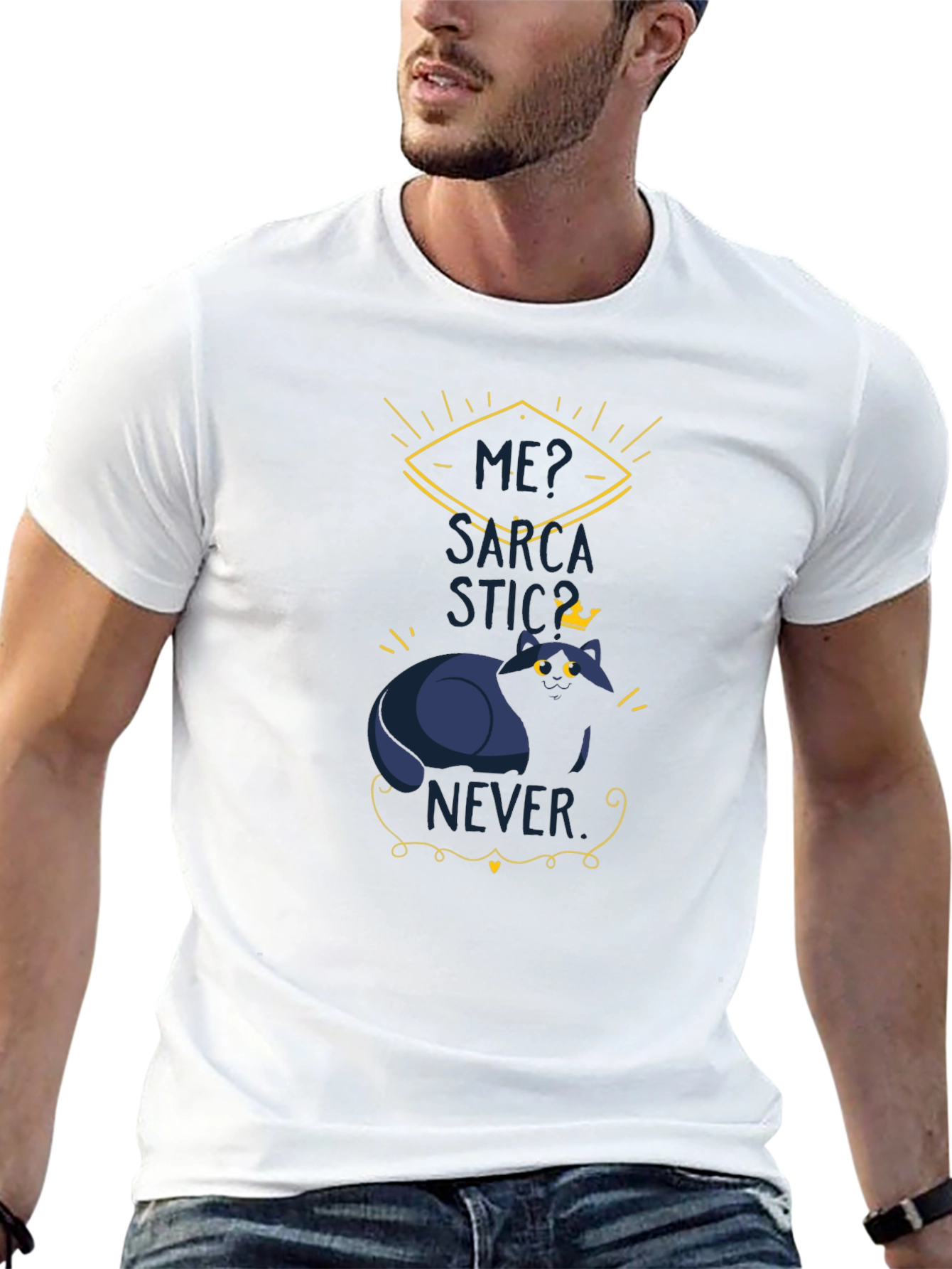 Sarcastic Cat T-Shirt - Mens Funny Graphic Tee