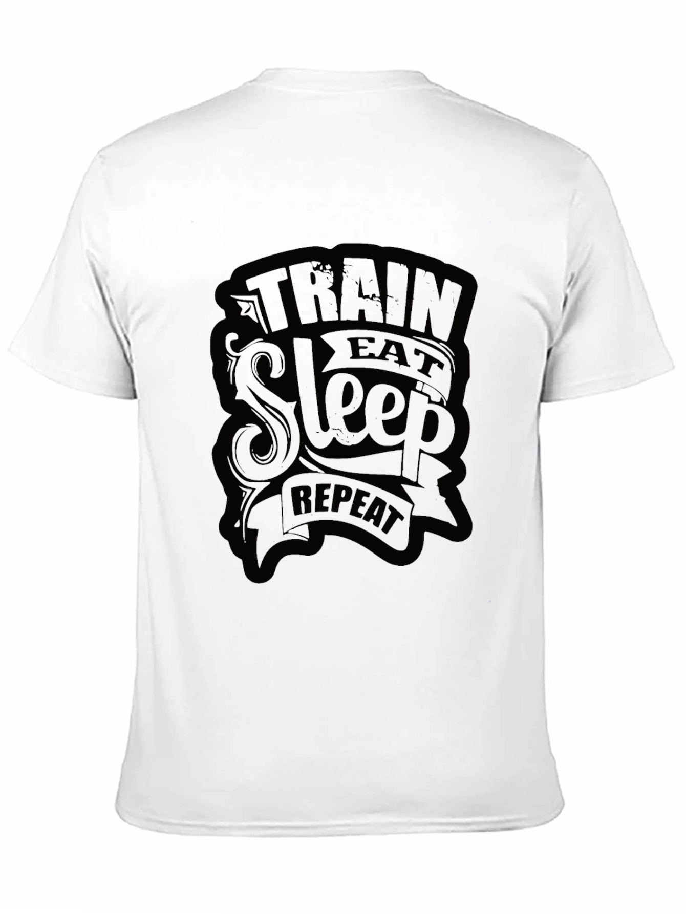 Train Eat Sleep Repeat Mens Black T-Shirt