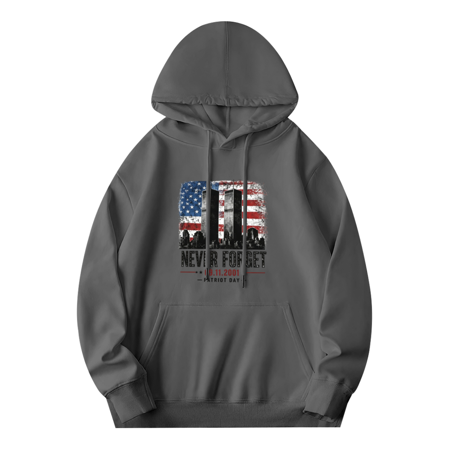 Distressed Vintage Flag Twin Towers Patriot Day 9/11 Hoodie