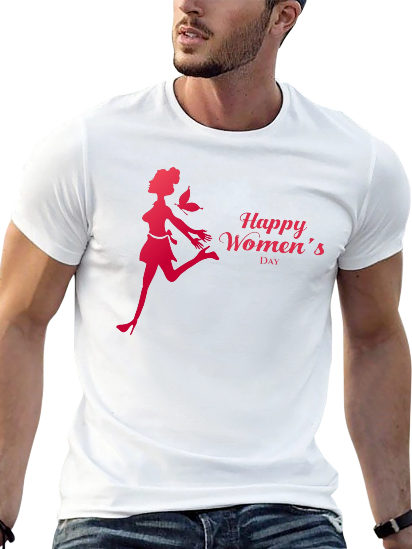 Happy Womens Day Graphic Tee - Stylish Black T-Shirt