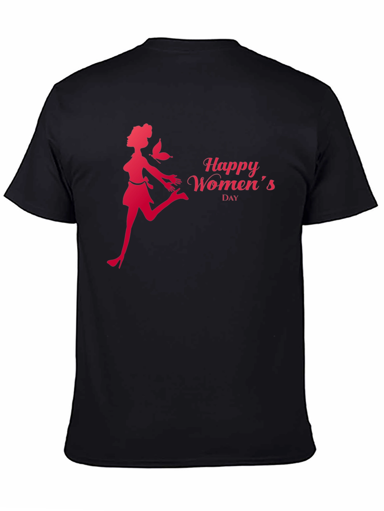 Happy Womens Day Graphic Tee - Stylish Black T-Shirt