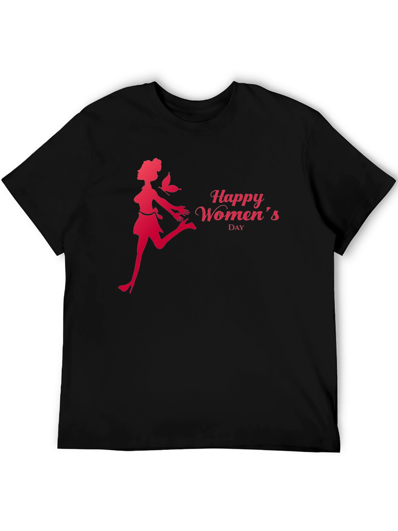 Happy Womens Day Graphic Tee - Stylish Black T-Shirt
