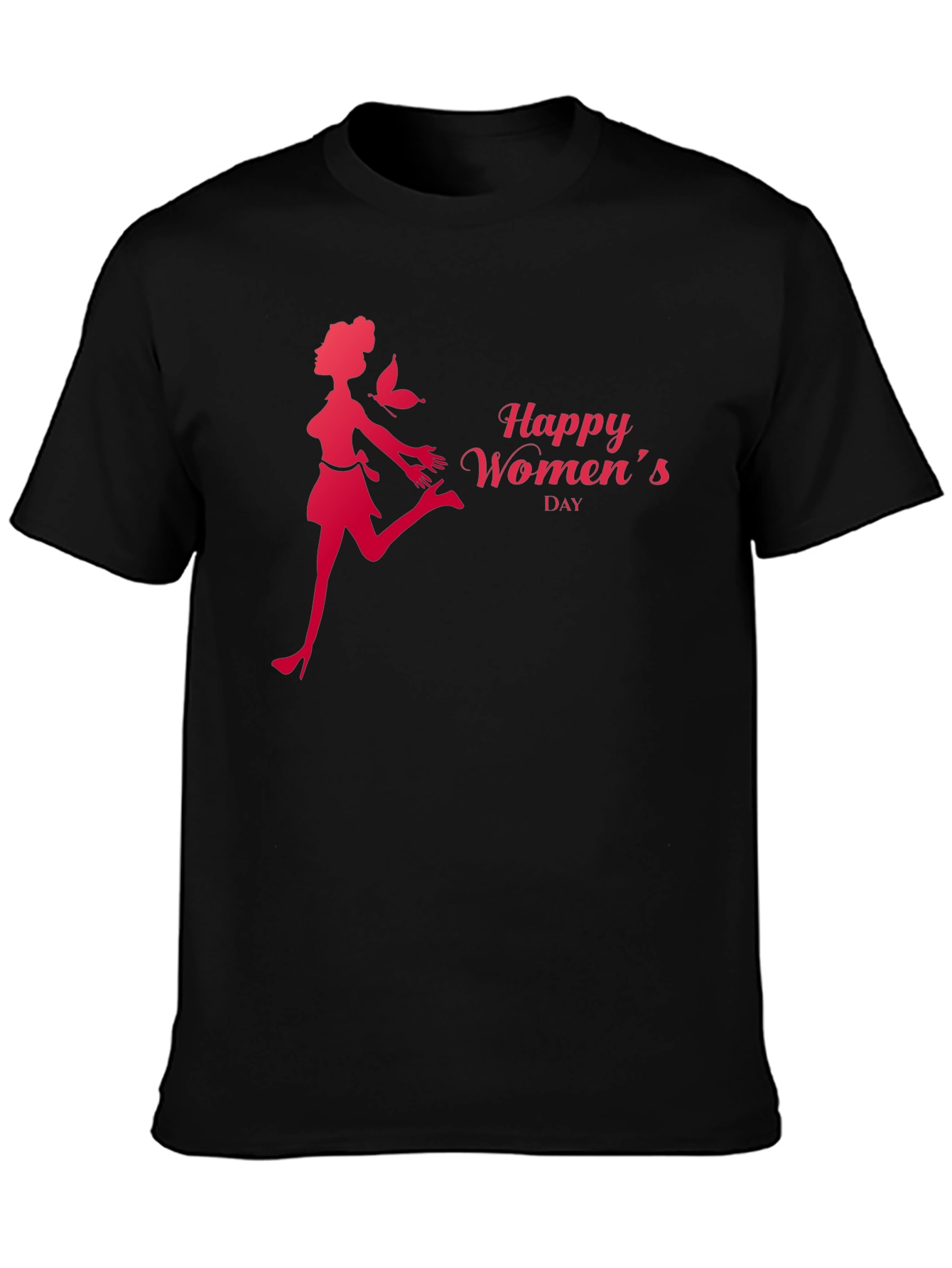 Happy Womens Day Graphic Tee - Stylish Black T-Shirt