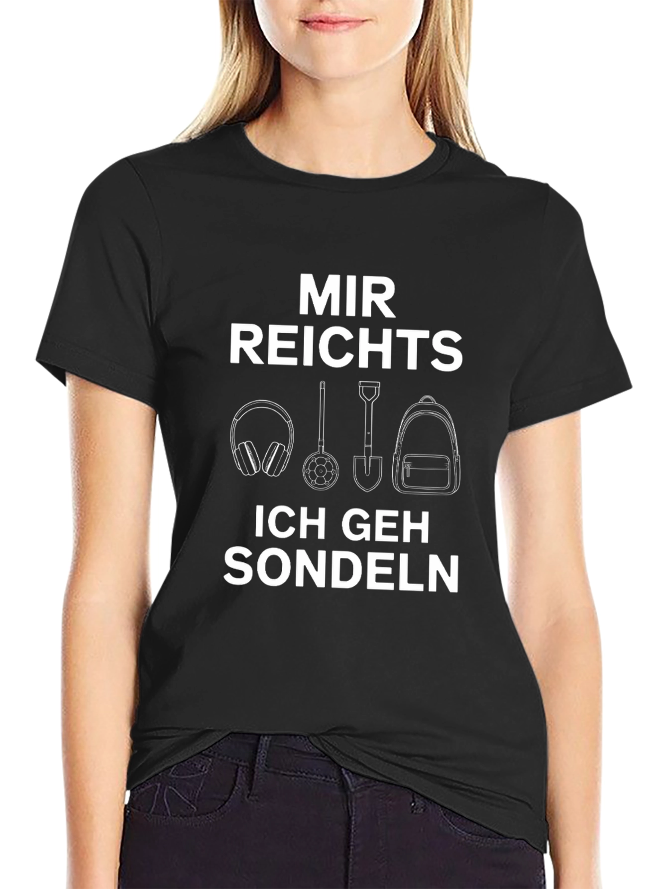Mir Reichts Ich Geh Sondeln Black Graphic Tee