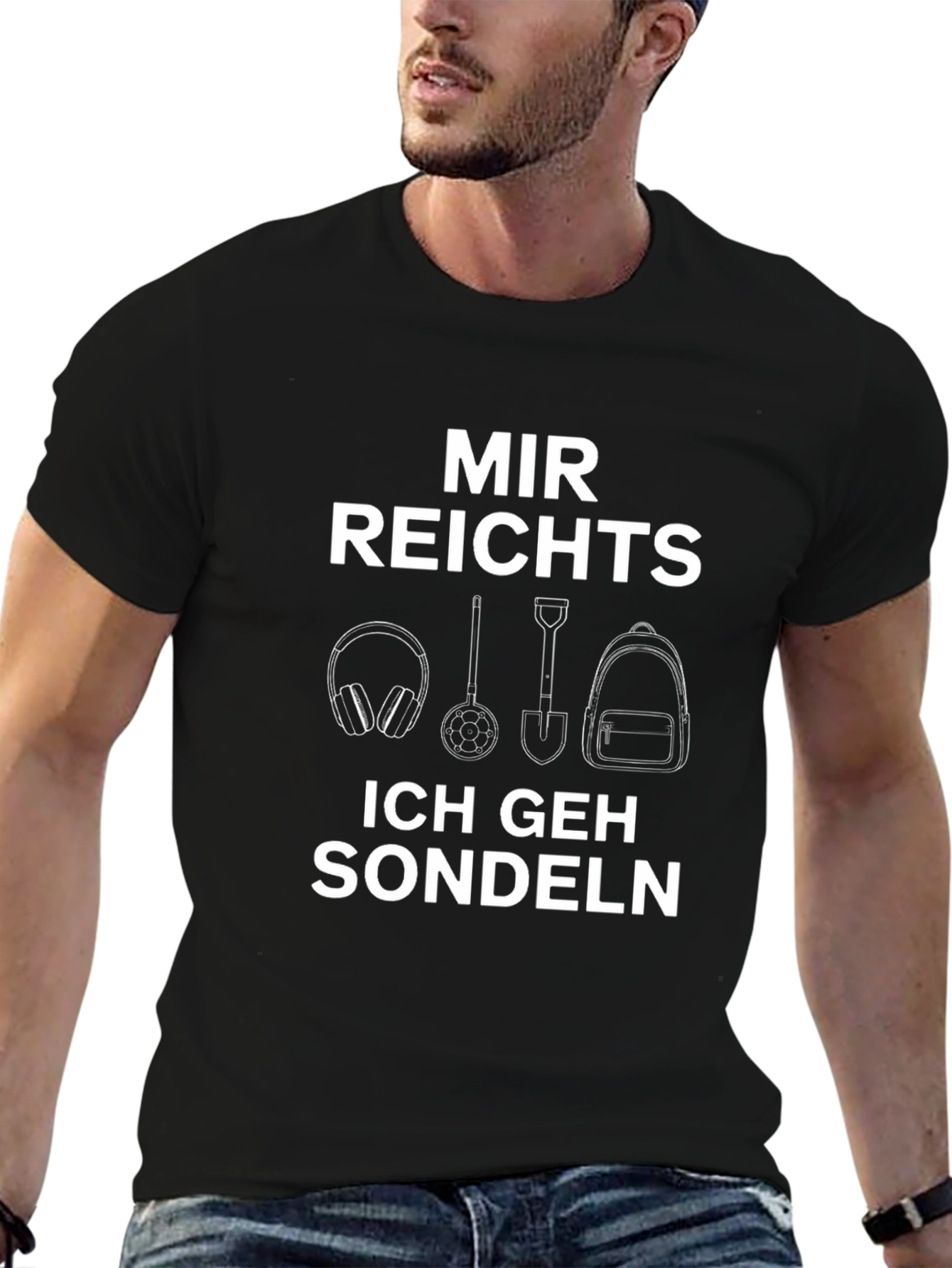 Mir Reichts Ich Geh Sondeln Black Graphic Tee