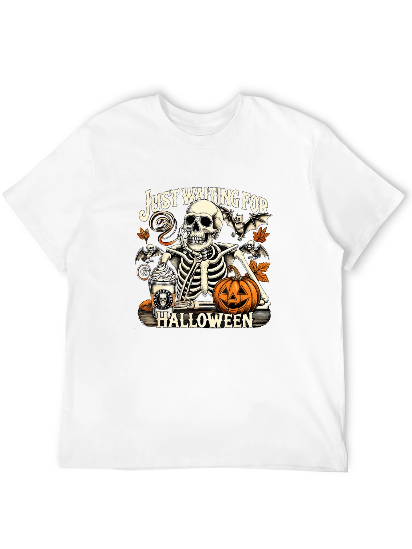 Just Waiting for Halloween Skeleton T-Shirt