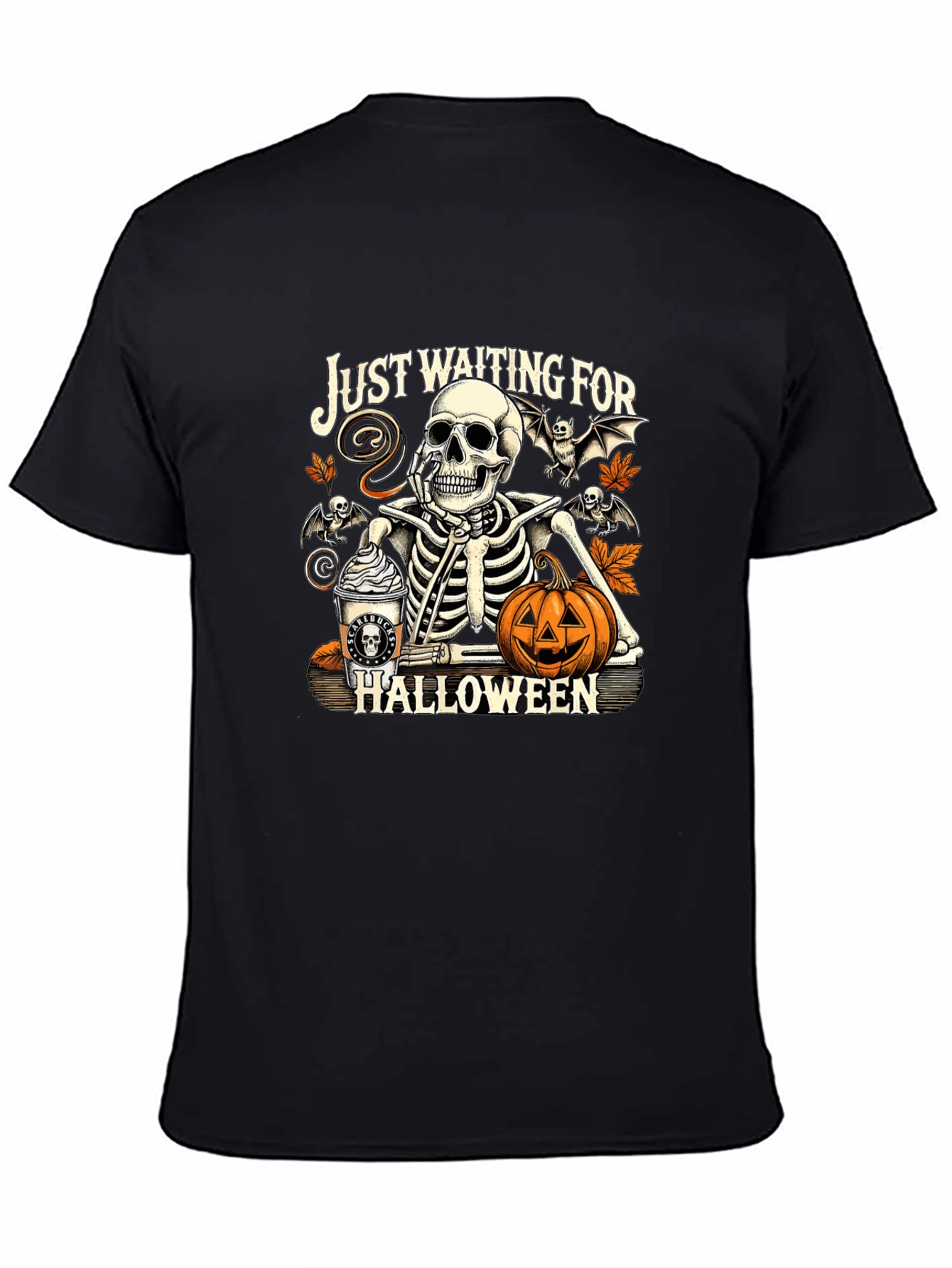 Just Waiting for Halloween Skeleton T-Shirt