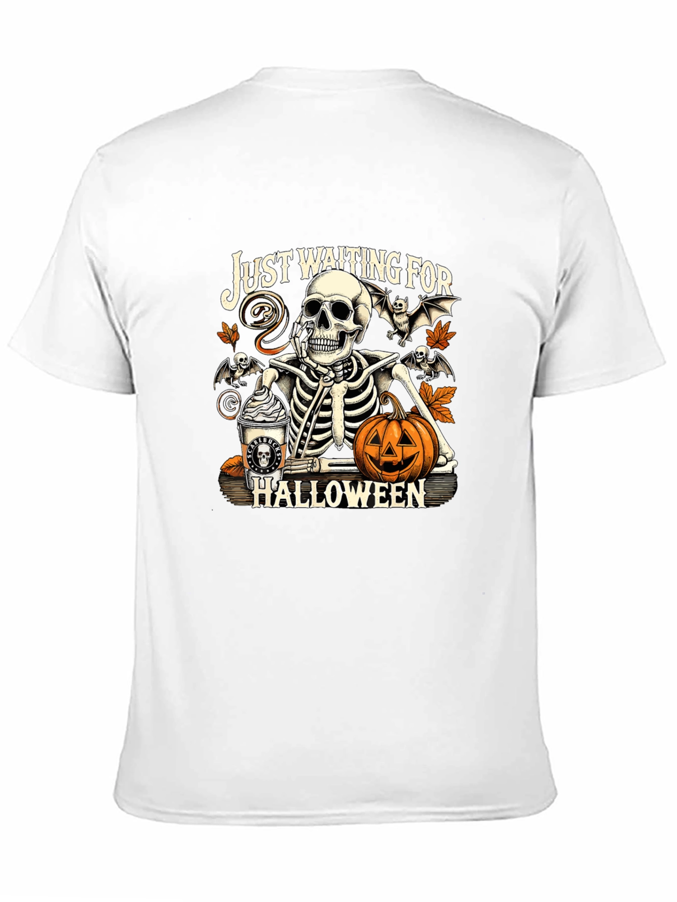 Just Waiting for Halloween Skeleton T-Shirt