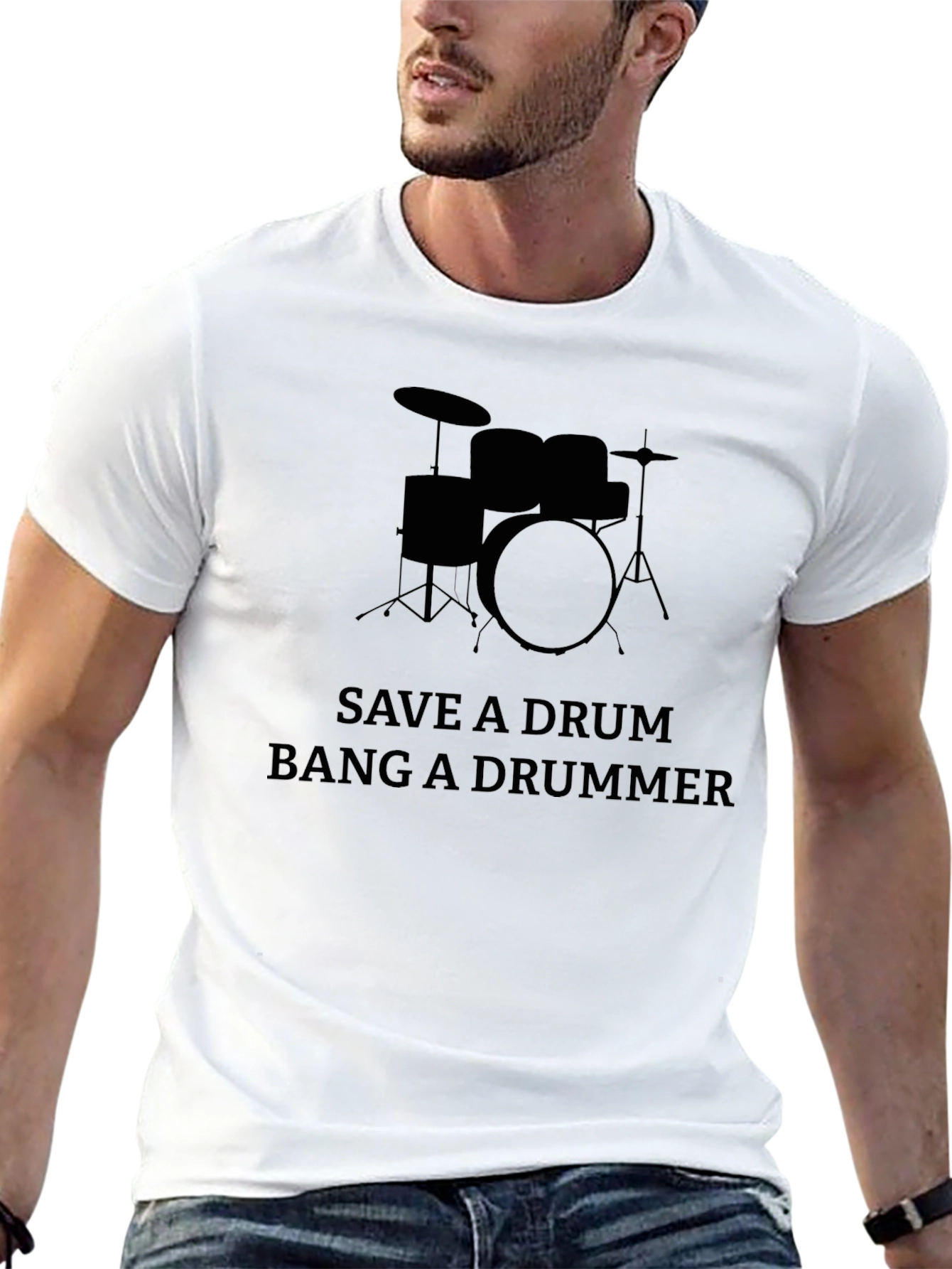 Save a Drum Bang a Drummer T-Shirt - Black