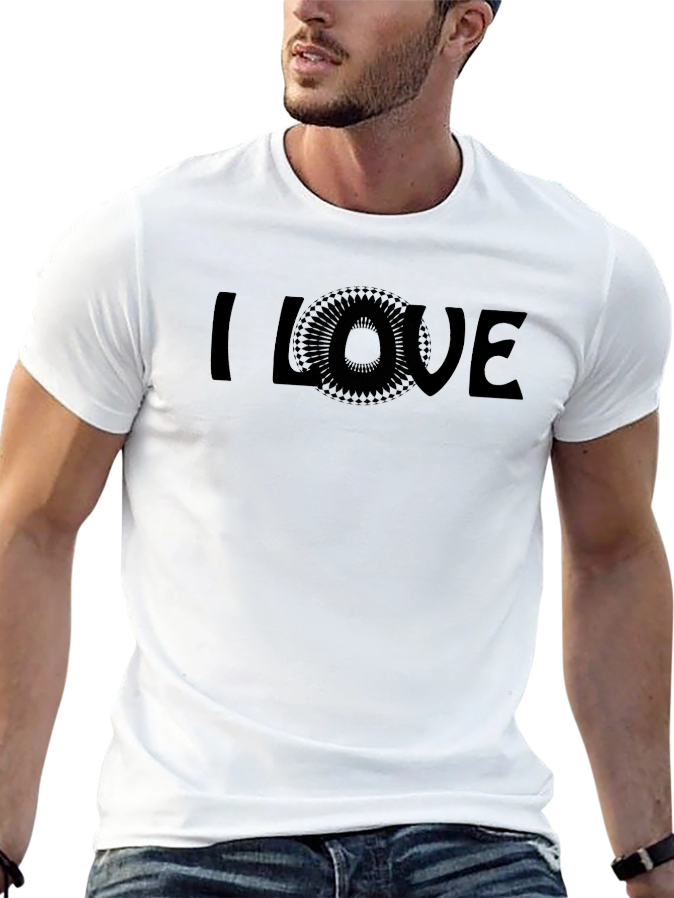 I Love Graphic T-Shirt - Modern Geometric Design
