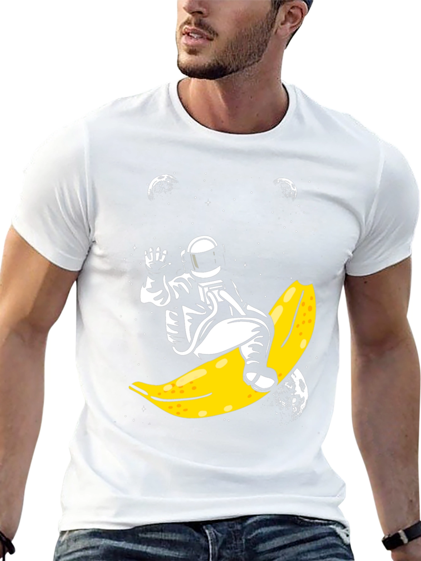 Astronaut Banana Ride Graphic Tee