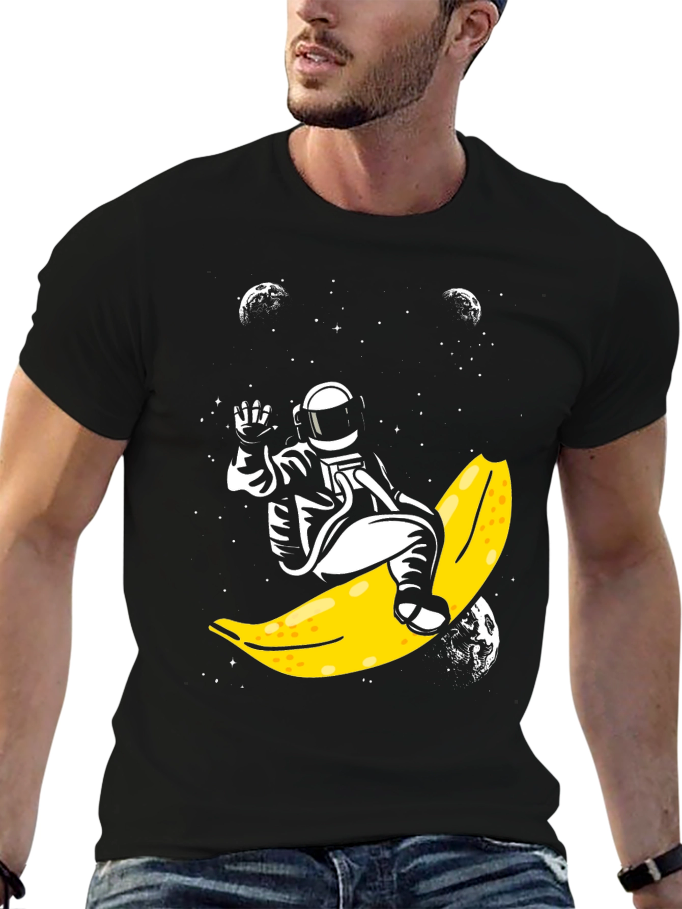 Astronaut Banana Ride Graphic Tee